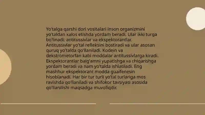Yo'talga qarshi vositalar 4