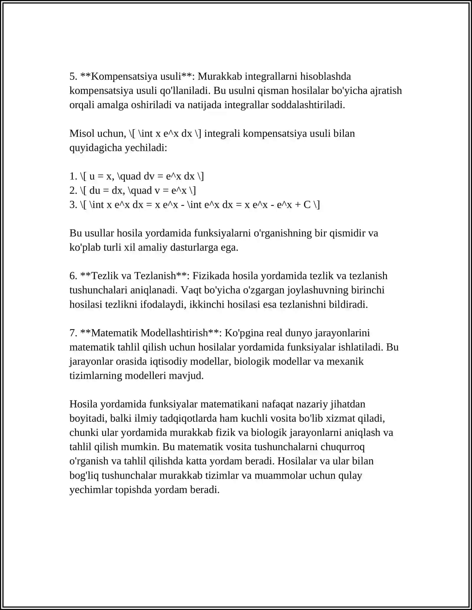 HOSILA YORDAMIDA FUNKSIYANI TO‘LIQ TEKSHIRISH VA GRAFIGINI CHIZISH 4