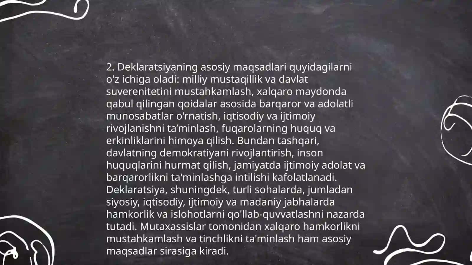 Qohira deklaratsiyasi tarixi va mazmuni borasida tahliliy maqola tayyorlash 4