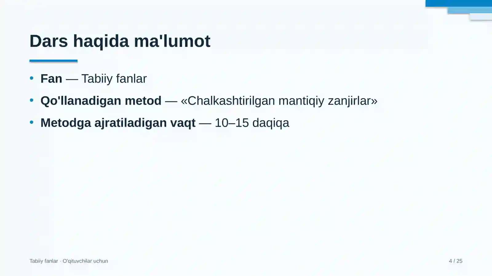 tabiiy fanlar darslarida chalkashtirilgan mantiqiy zanjirlar metodidan foydalanish 2327 4