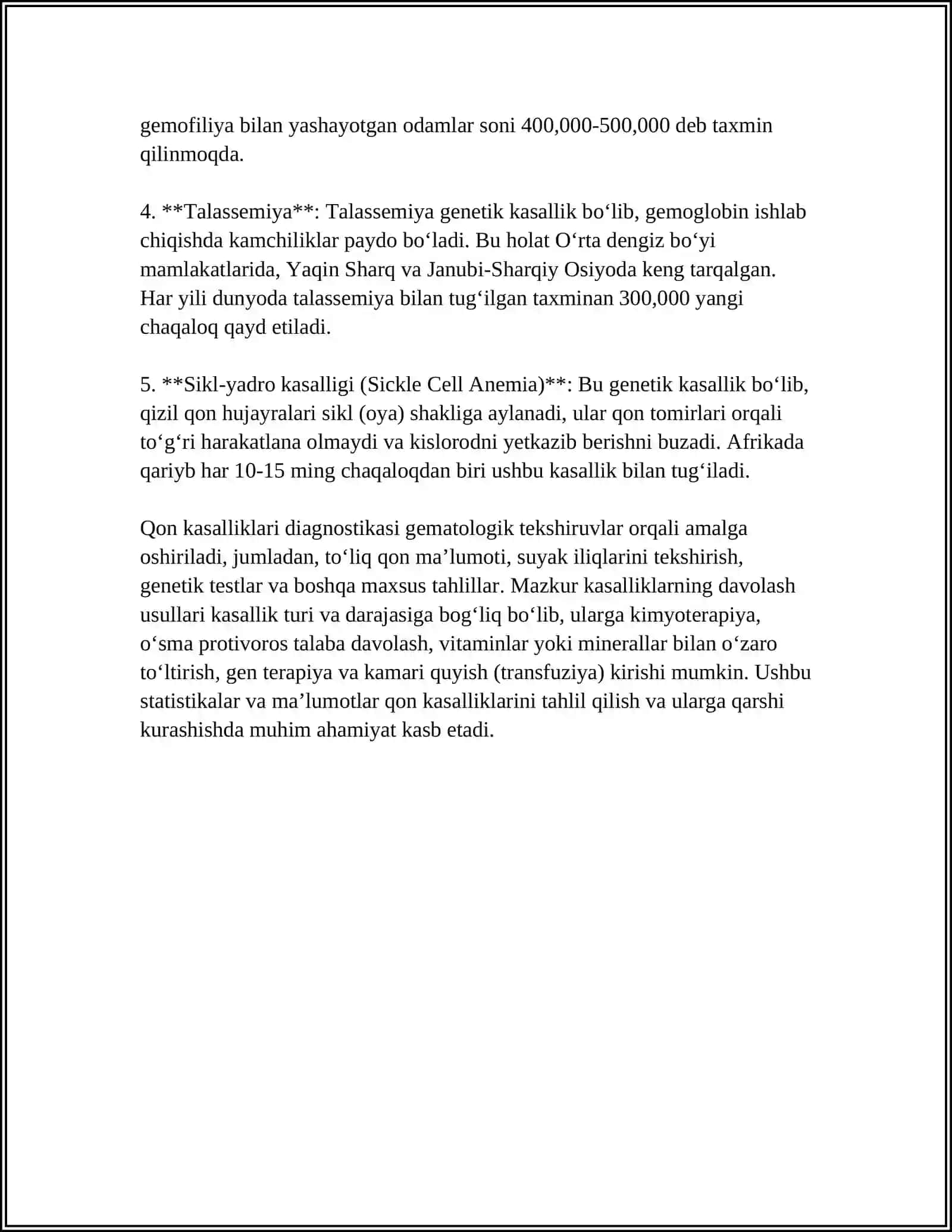 QON KASALLIKLARI. ANEMIYA VA LEYKOZ SIMPTAMOTOLOGIYASI 4