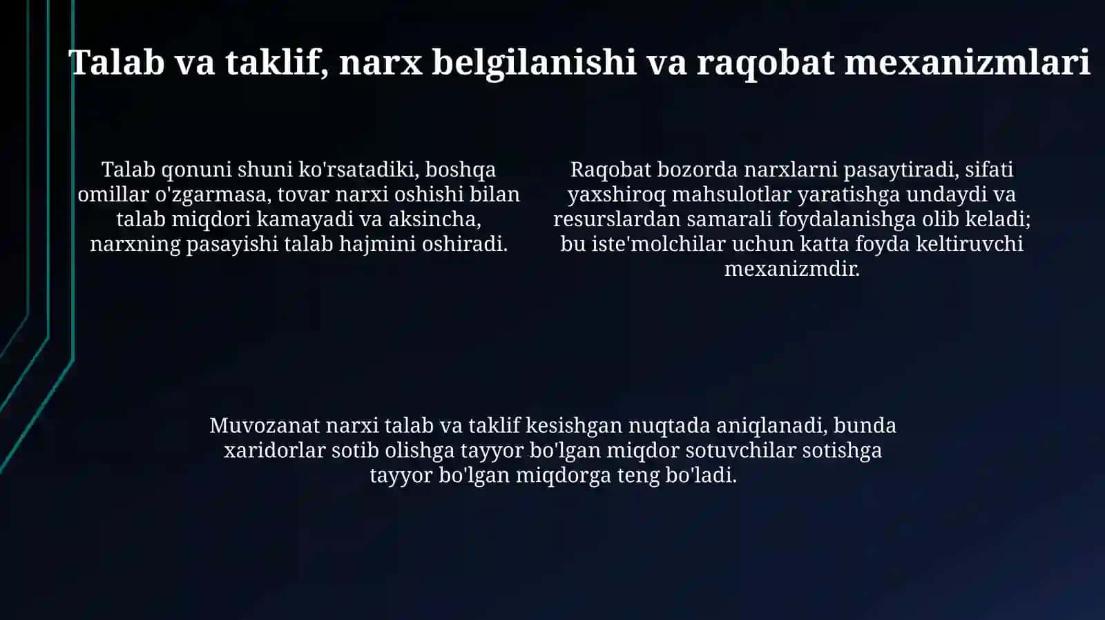 Bozor iqtisodiyotining mazmuni va amal qilishi 4