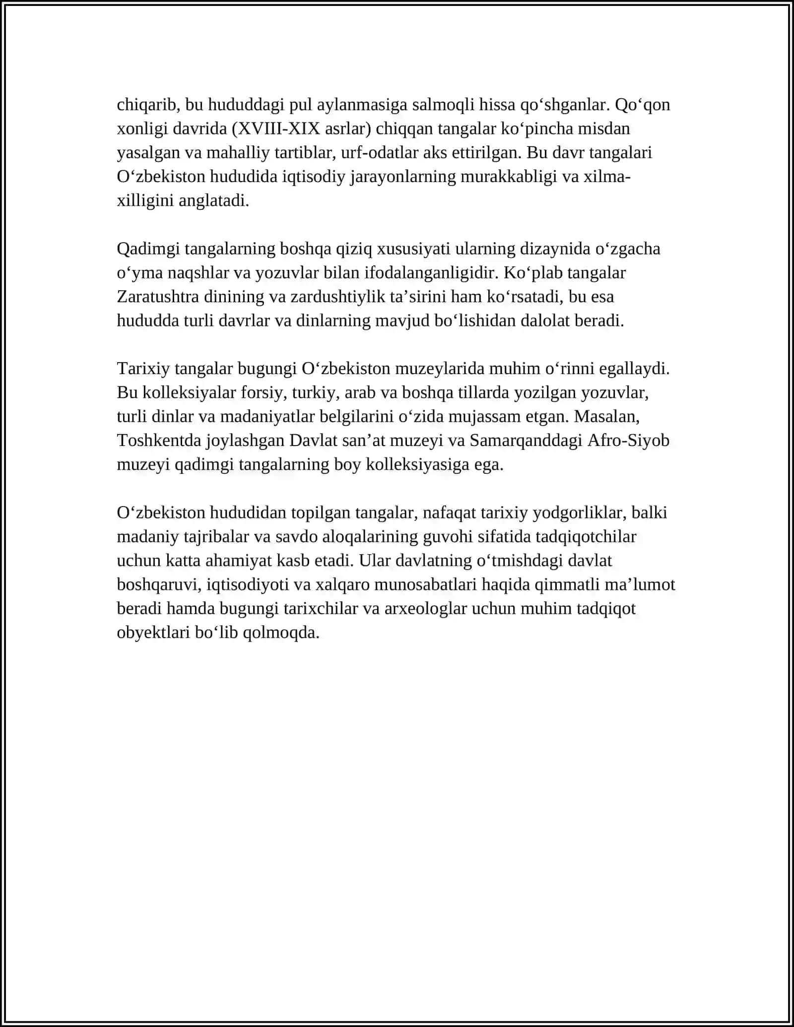 O‘zbekistondan topilgan eng qadimgi tangalar va ularning o‘lkada tovar-pul munosabatlari 4