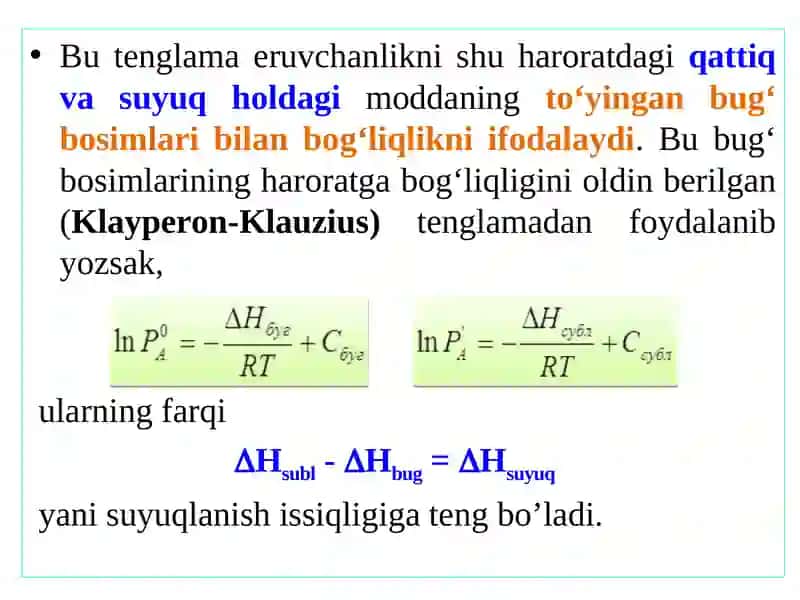 Qattiqmoddalarning eruvchanligi 4