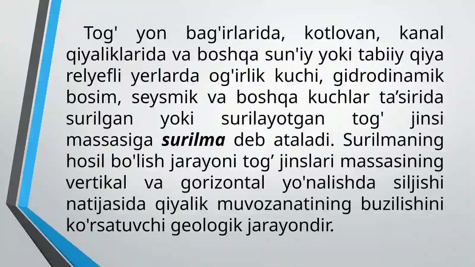 Injener-geologik qidiruv ishlarining tarkibi va hajmi.Surilishhodisasi 4