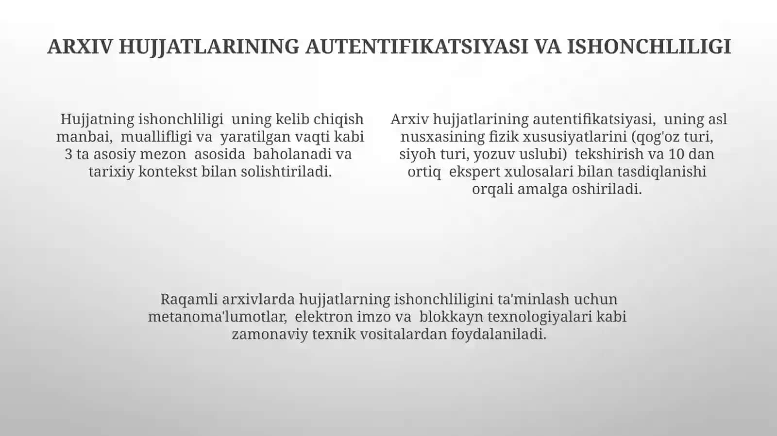 Arxivshunoslik fanining tarix fanlari bilan bogliq jihatlari 4