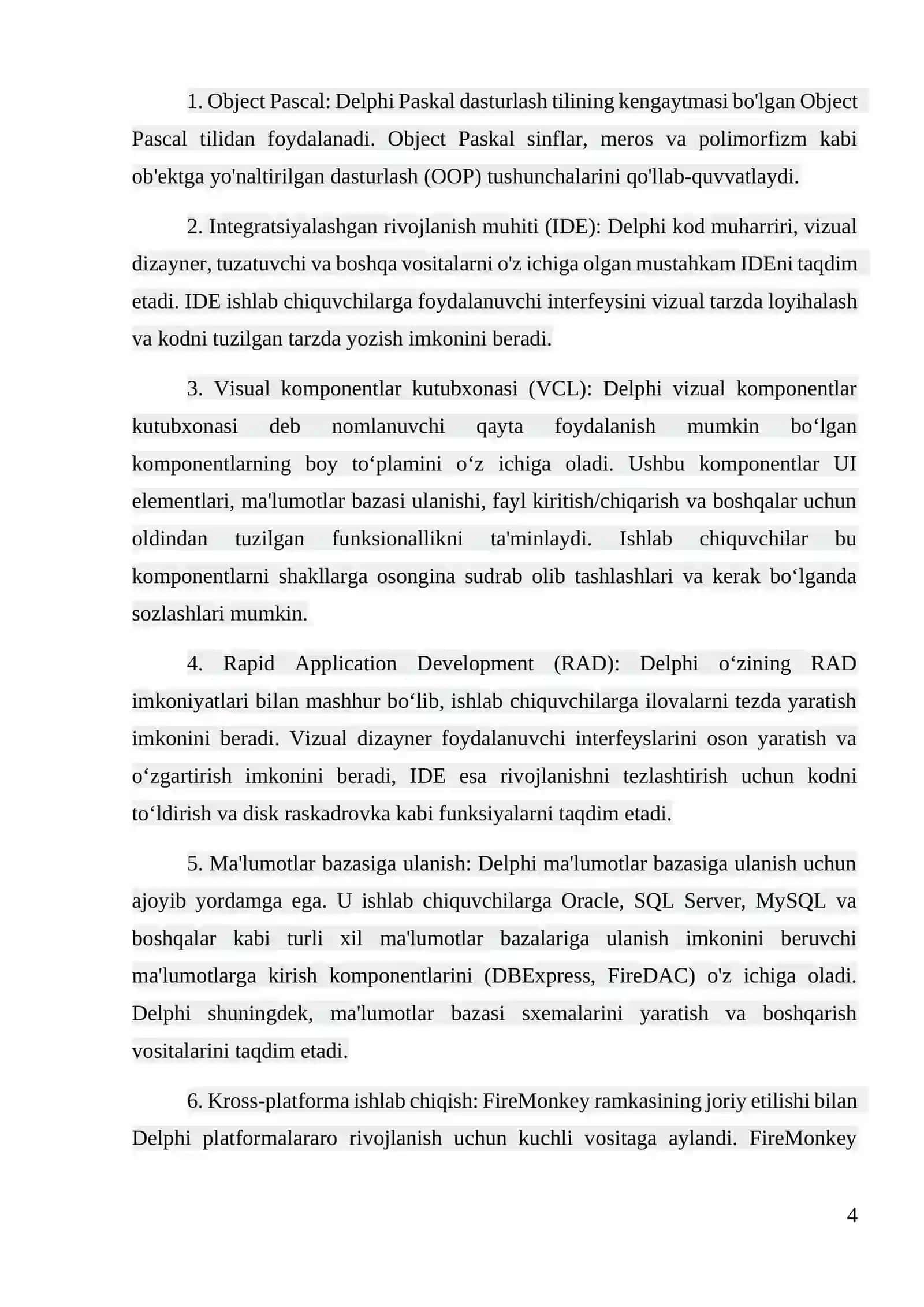 Delphi dasturlash tilida sodda masalalarni dasturlash 4