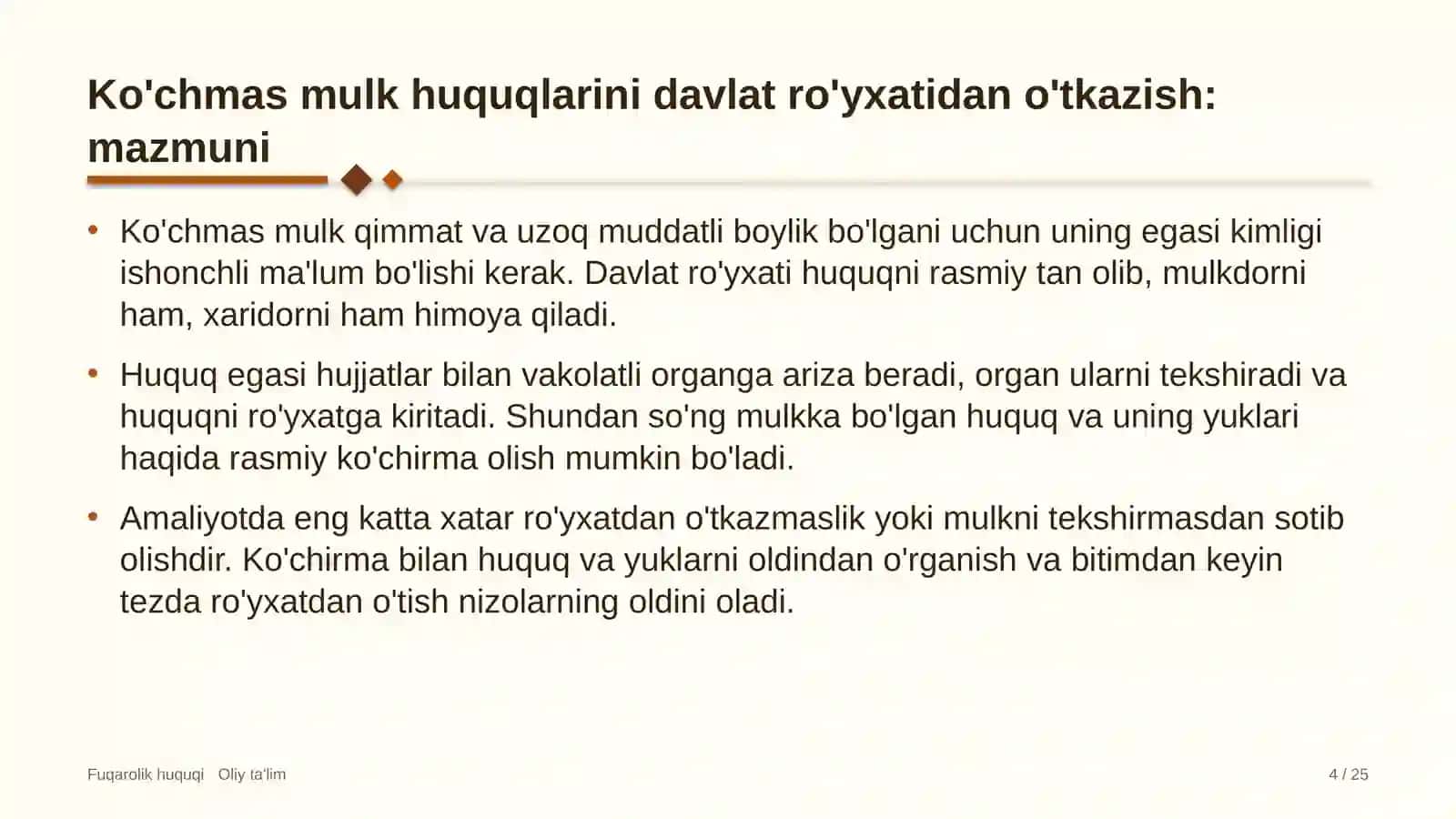 reyting agentliklarida ko'chmas mulkka bo'lgan huquqlarni davlat ro'yxatidan o'tkazish 9929 4