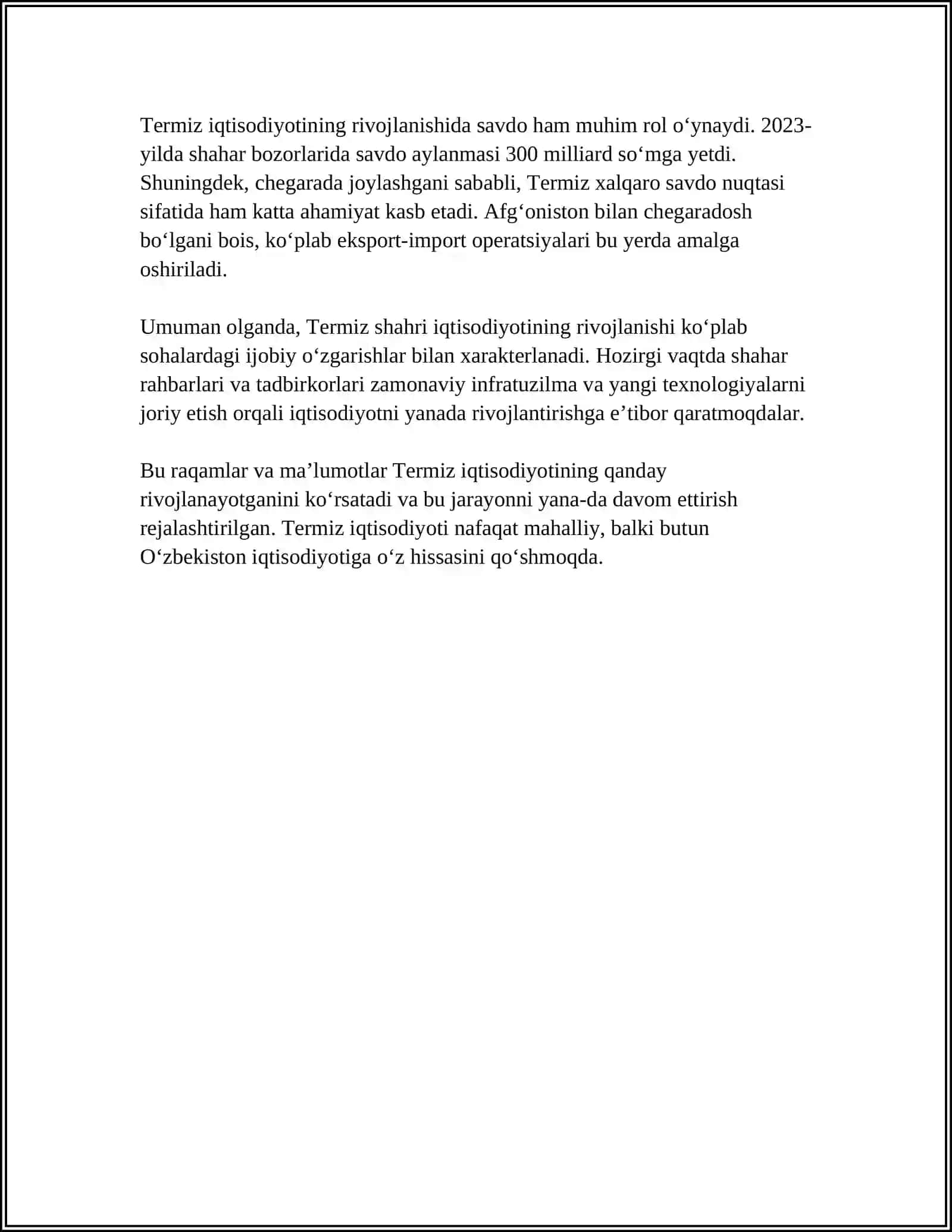 Termiz iqtisodiyot va xizmat ko'rsatish 4
