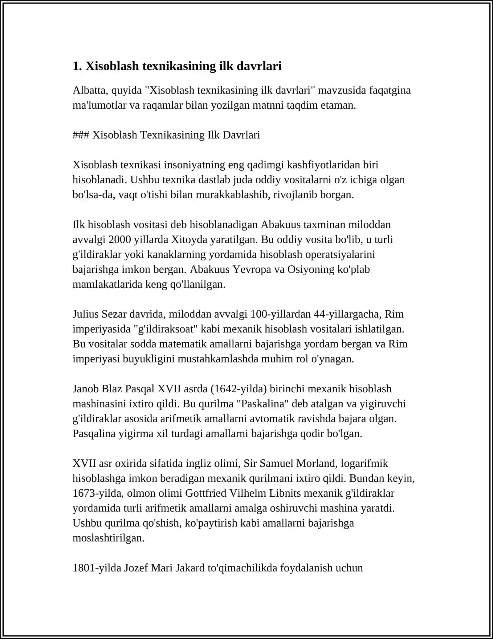 Xisoblash Texnikasining Ilk Davrlari 4