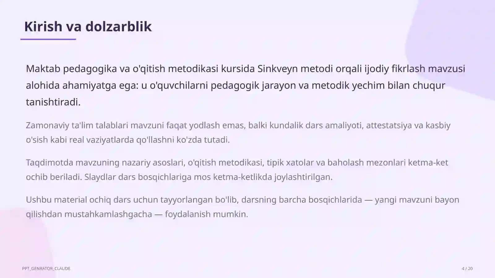 Sinkveyn metodi orqali ijodiy fikrlash 4