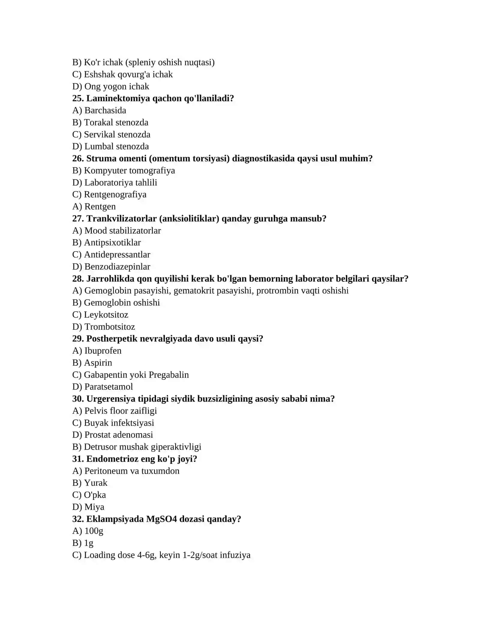 Ordinantura testlari 4