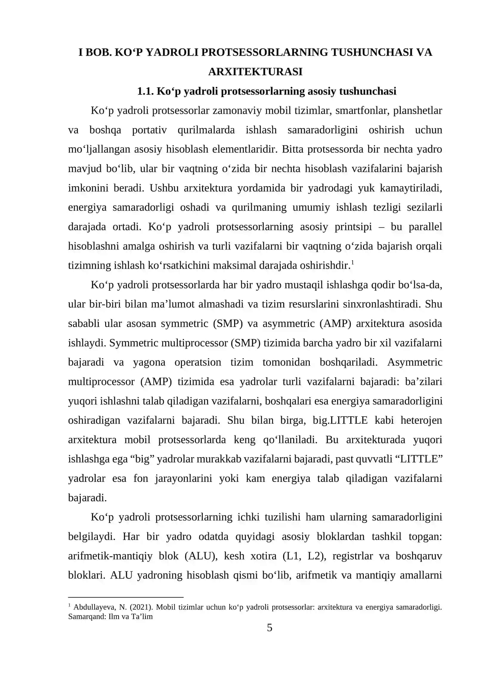 MOBIL TIZIMLAR UCHUN MOLJALLANGAN KO‘P YADROLI PRODSESSORLAR 4