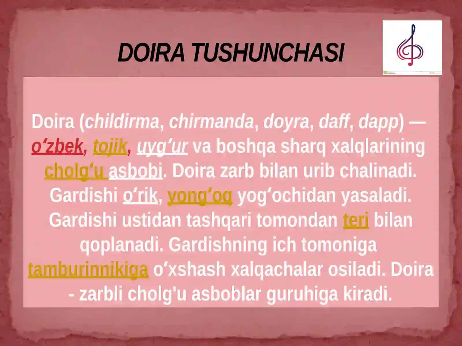MILLIY MUMTOZ MUSIQA CHOLG’USI-DOIRA HAQIDA ASOSIY TUSHUNCHALAR 4