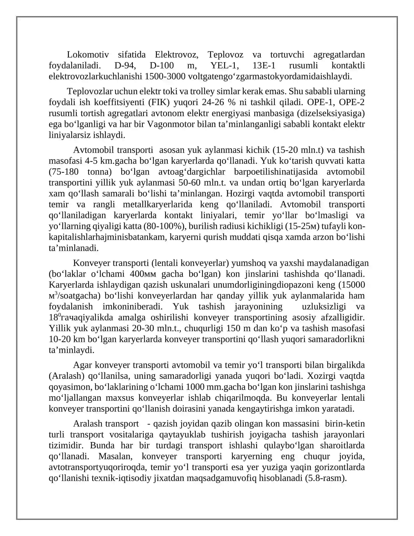 Transport mashinalarning umumiy tasnifi 4