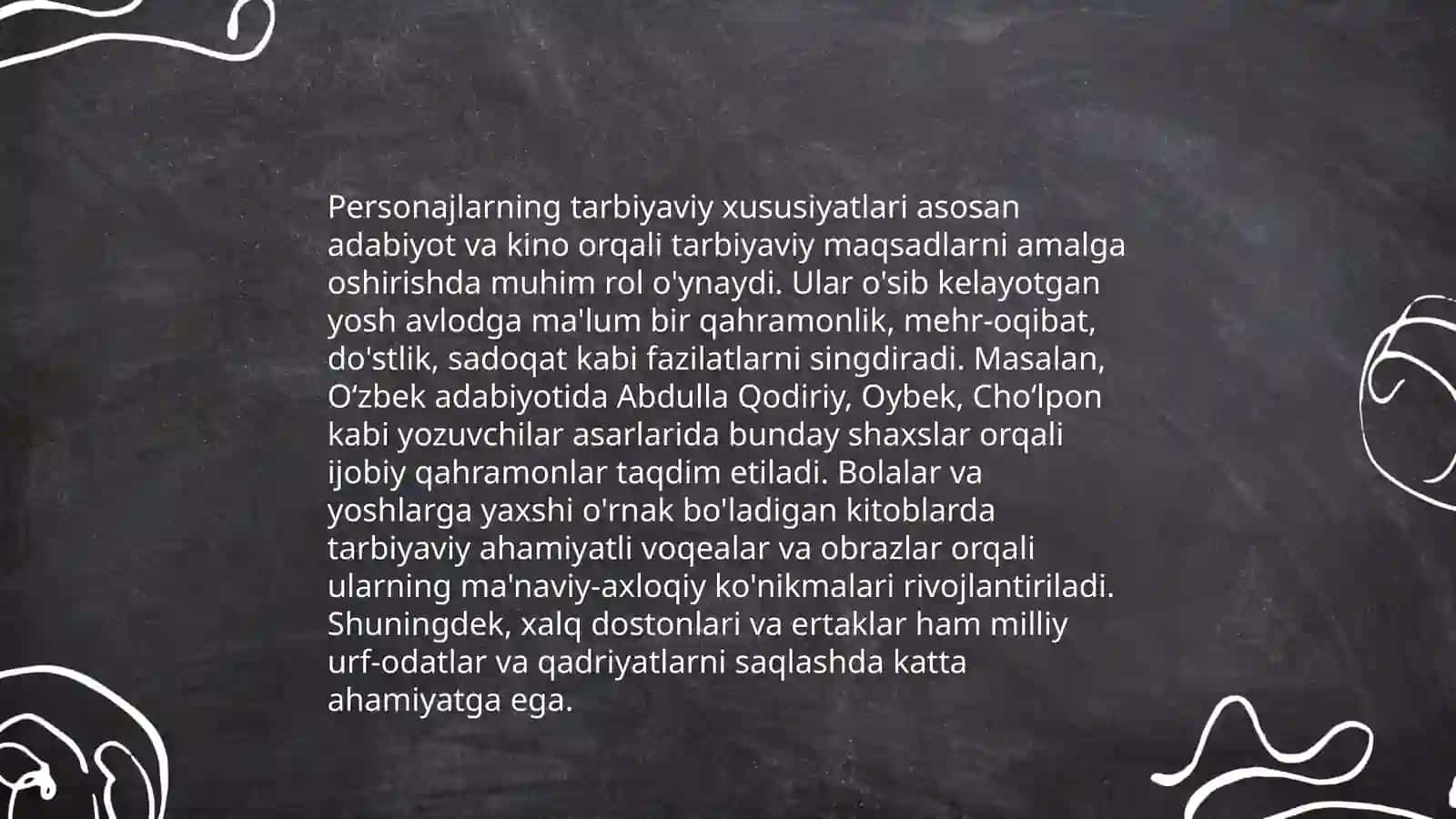 O'lmas Umarbekov asarlarida qahramon va personajlarning tasvirlanishi 4