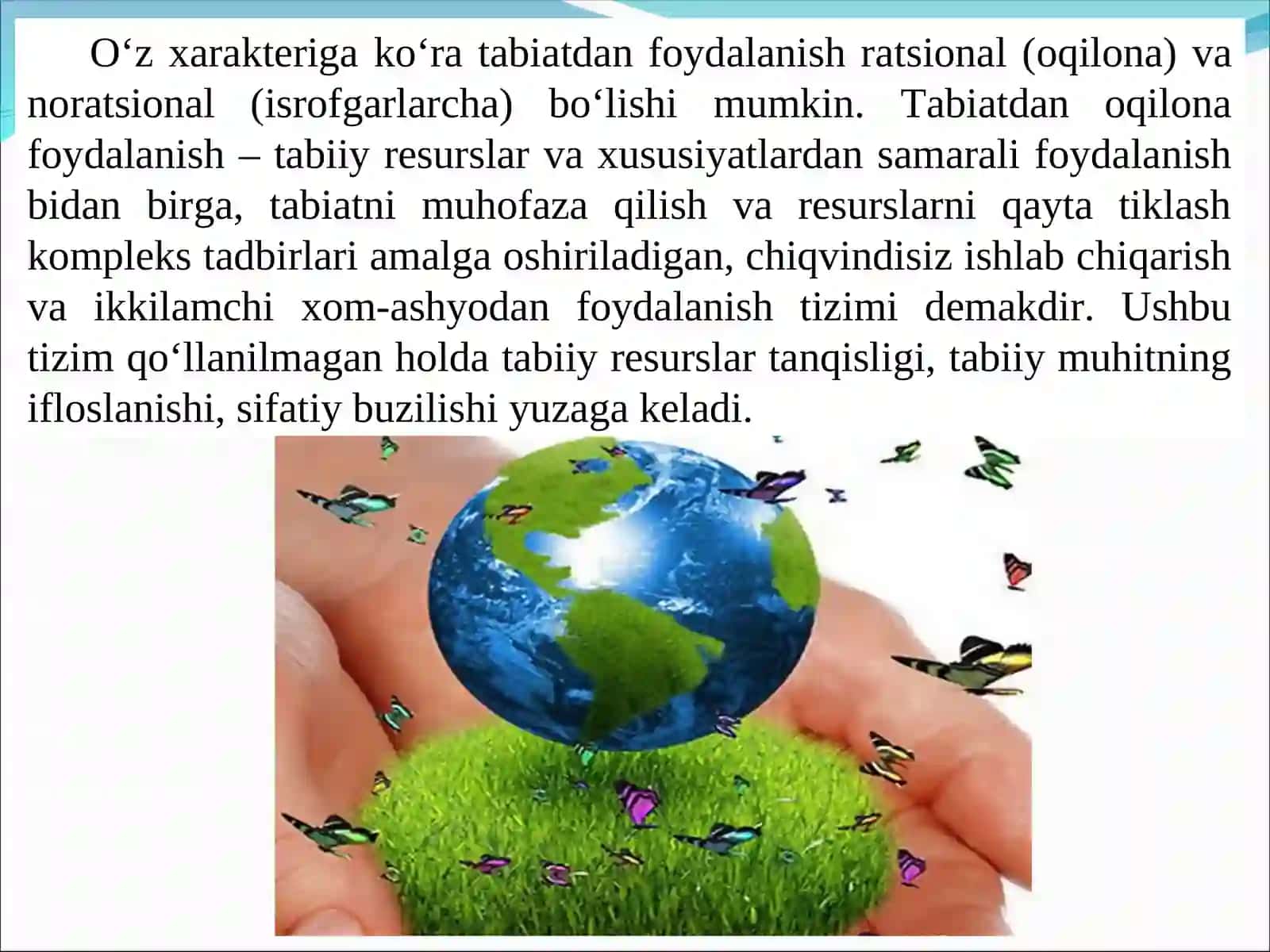 DUNYO TABIIY RЕSURSLARI 4