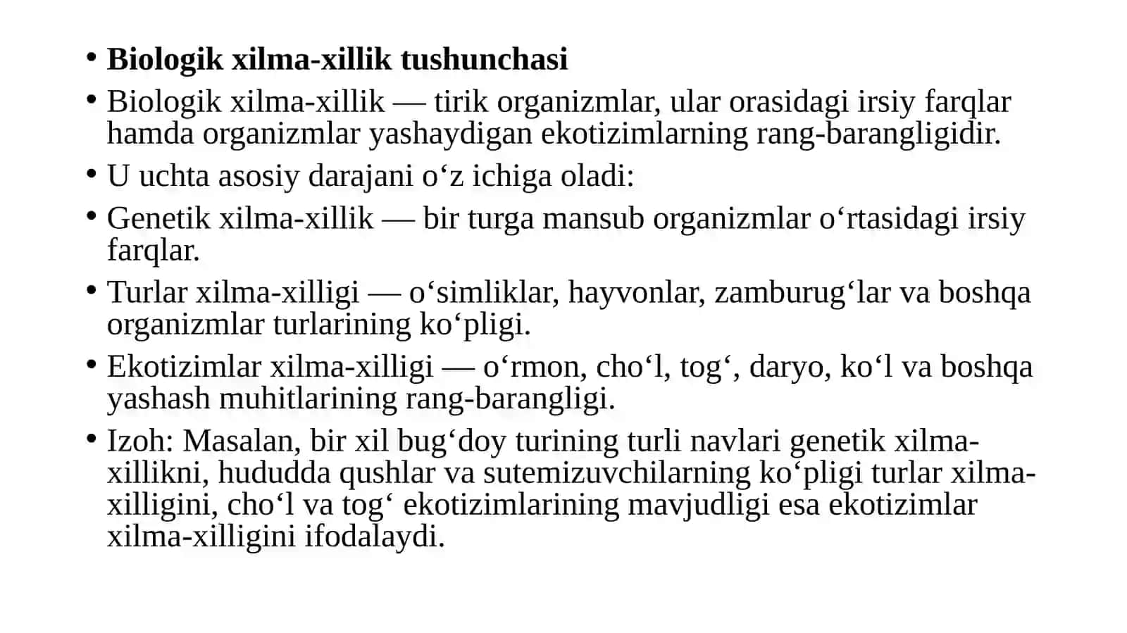 “Biologik xilma-xillik va uni muhofaza qilish” 4