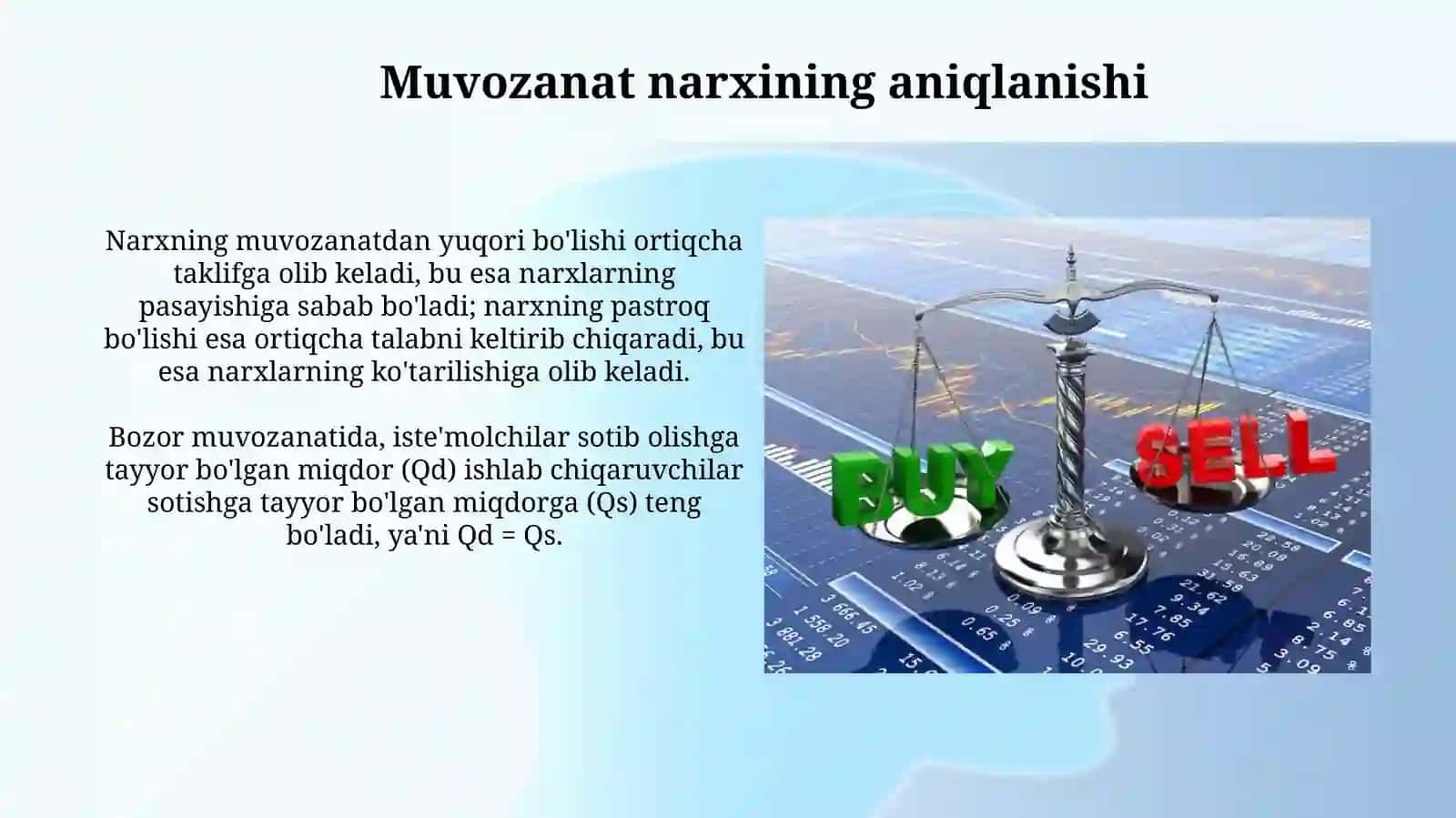 Talab va taklif.bozor muvozanati 4
