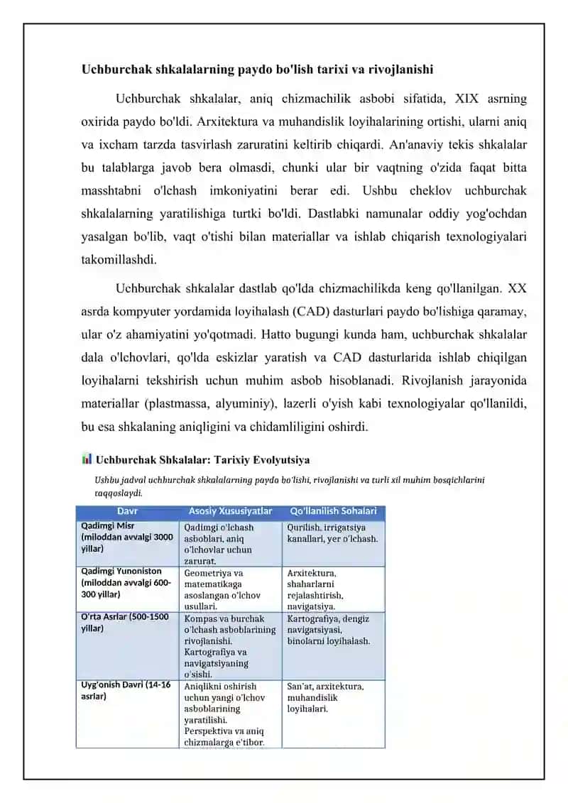 Uchburchakli mashtablar orali planlar nusxasini tayyorlash 4