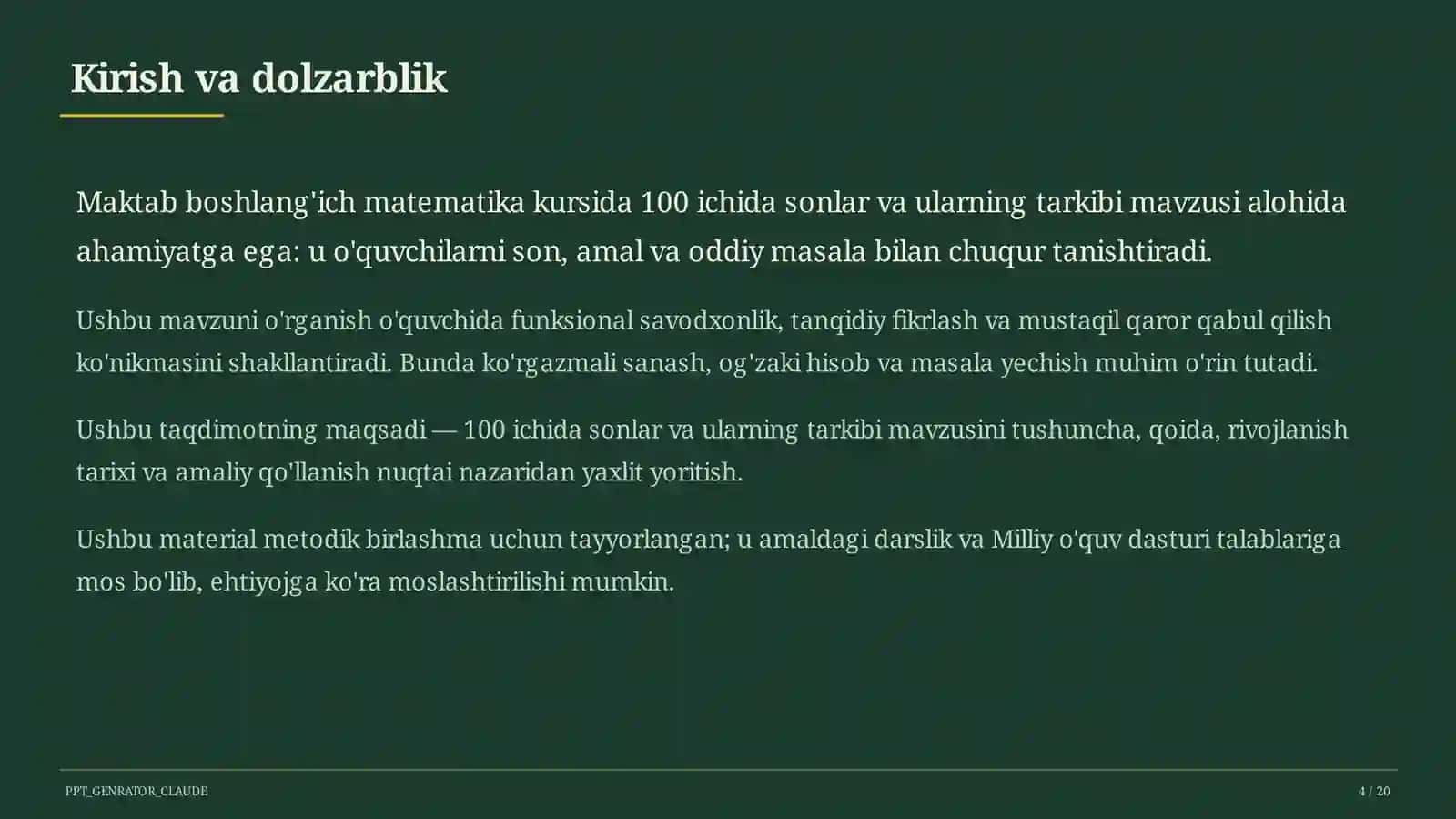 100 ichida sonlar va ularning tarkibi (2-sinf) 4