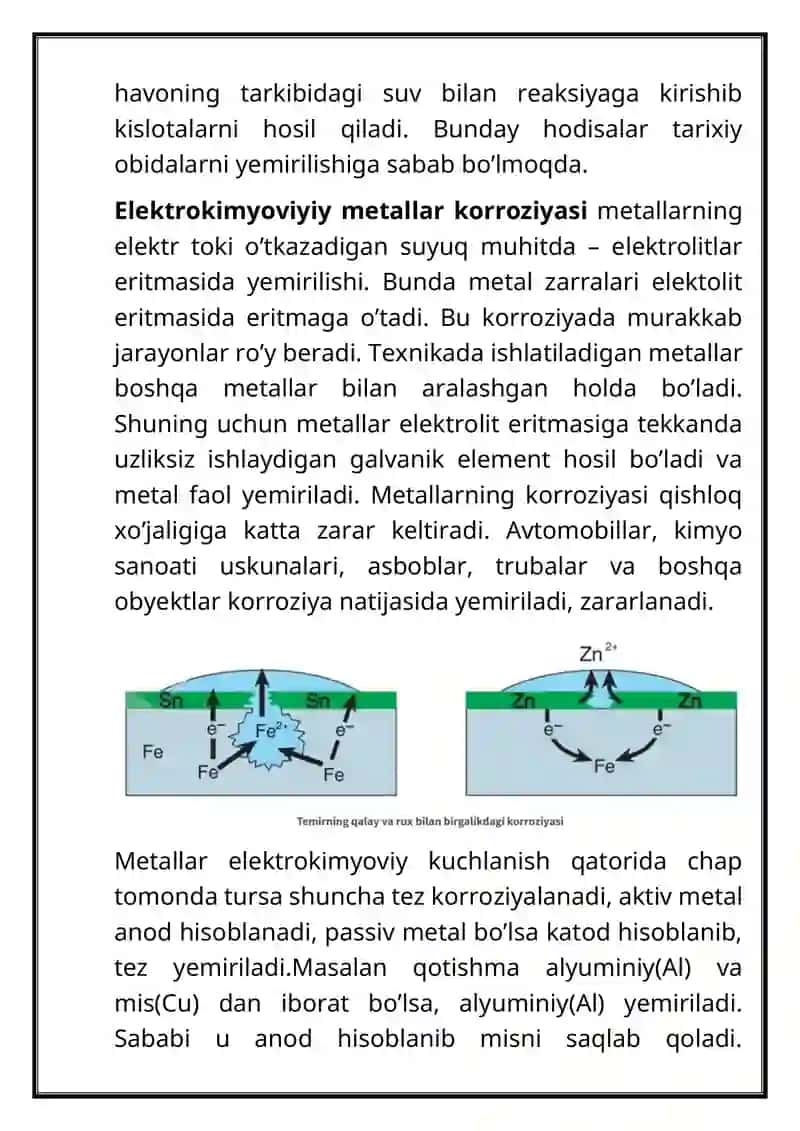 Metallar korroziyasi va uning oldini olish usullari 4
