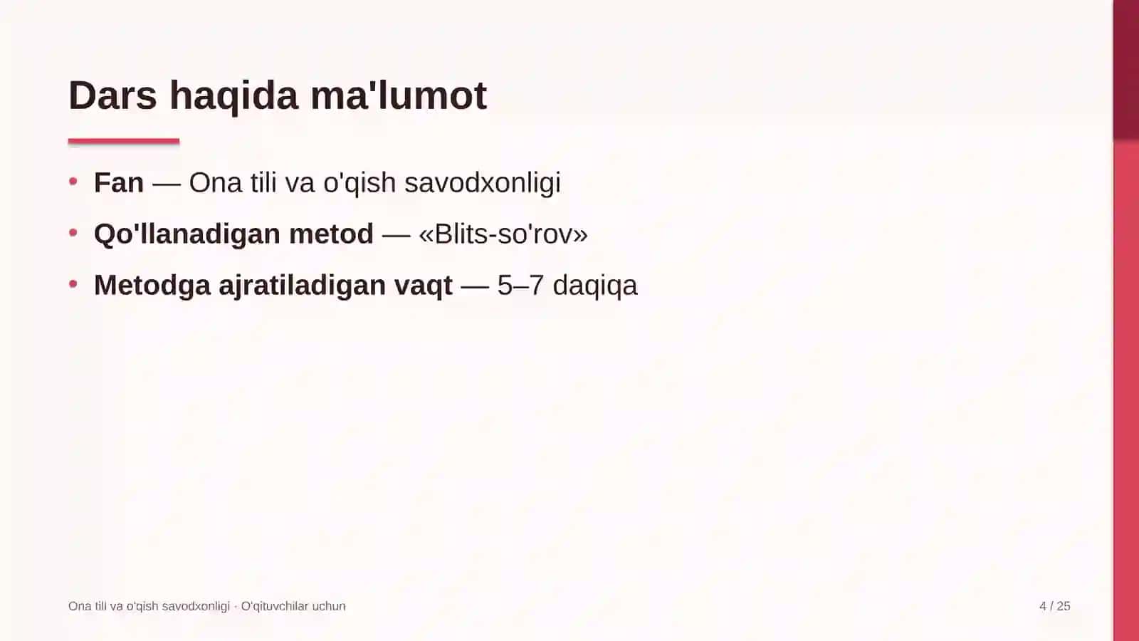 ona tili va o'qish savodxonligi darslarida blits so'rov metodidan foydalanish 8999 4