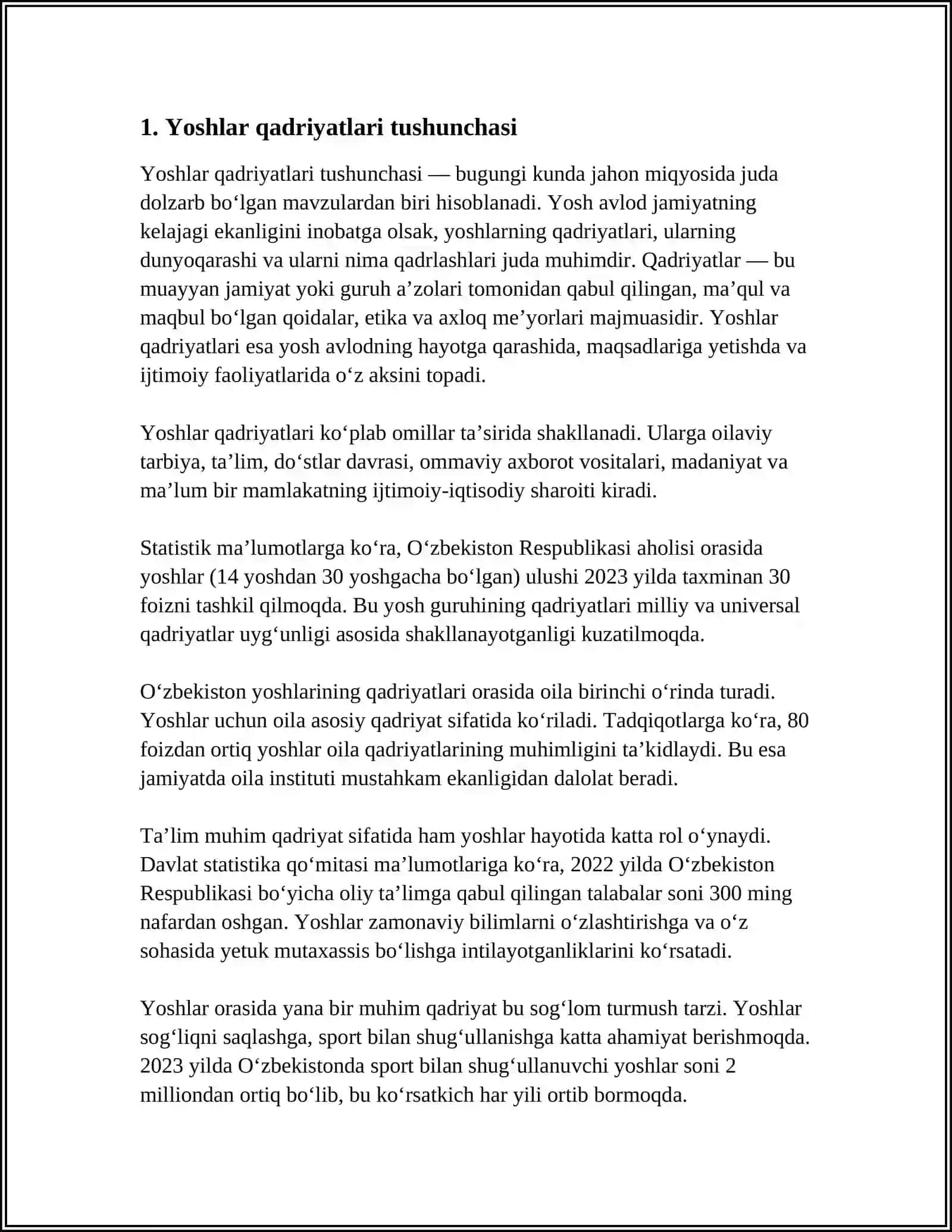 YOSHLIKDA QADRIYATLAR YO'NALISHLARI VA O'ZINI BELGILASH 4