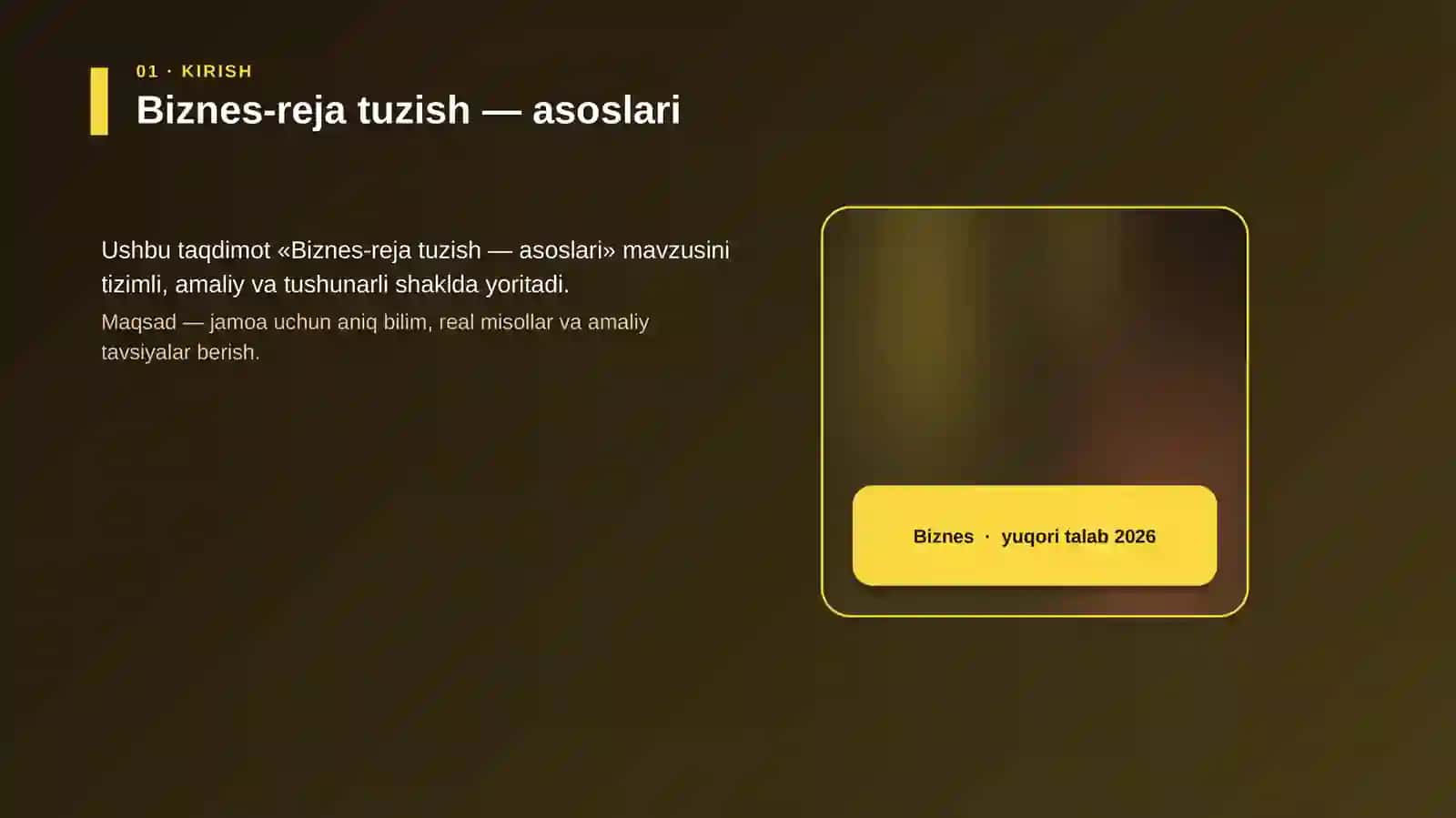 Biznes-reja tuzish — asoslari 4