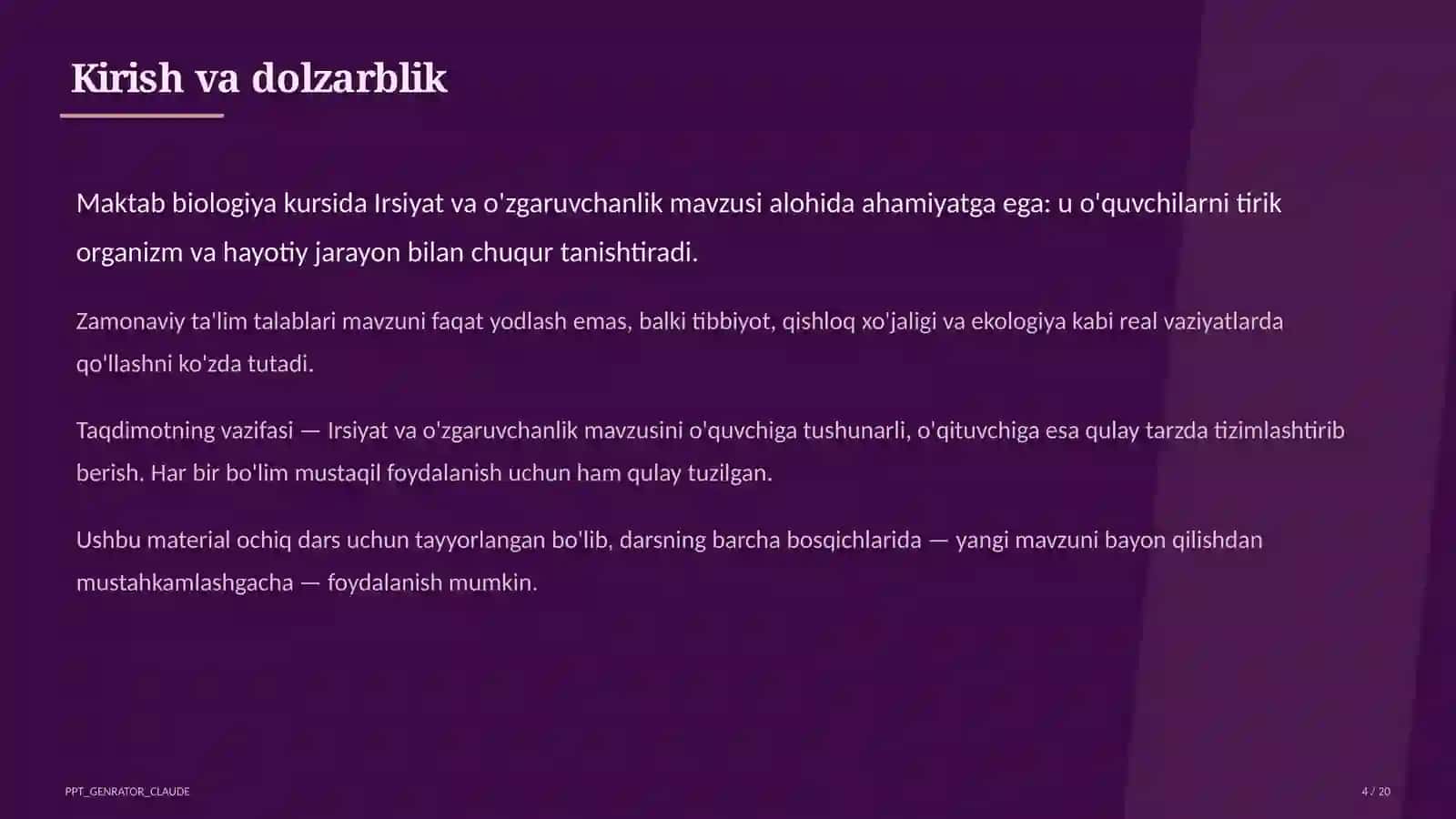 Irsiyat va o'zgaruvchanlik (9-sinf) 4