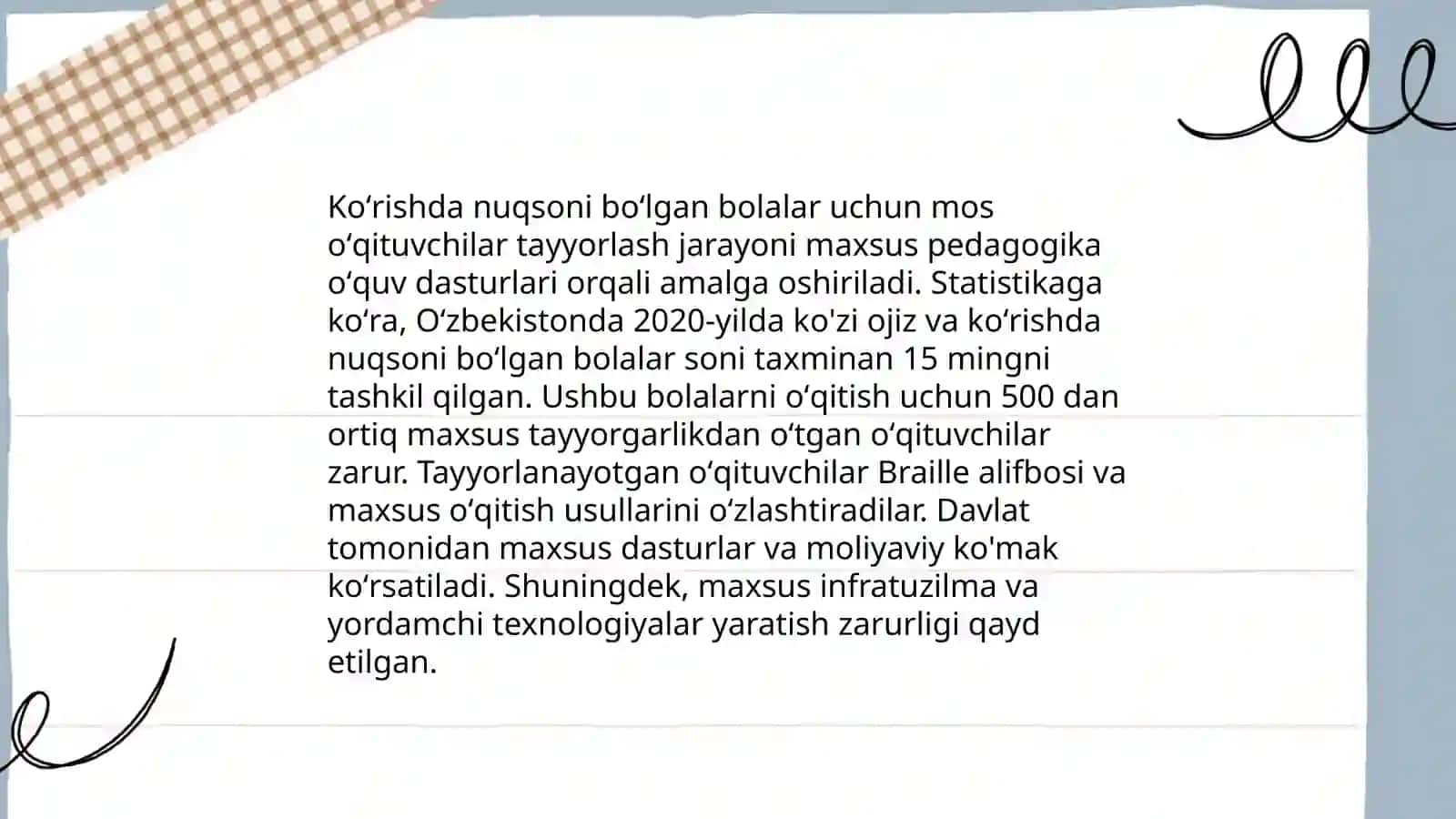 Koʻrishda nuqsoni boʻlgan bolalar uchun maxsus darsliklar 4