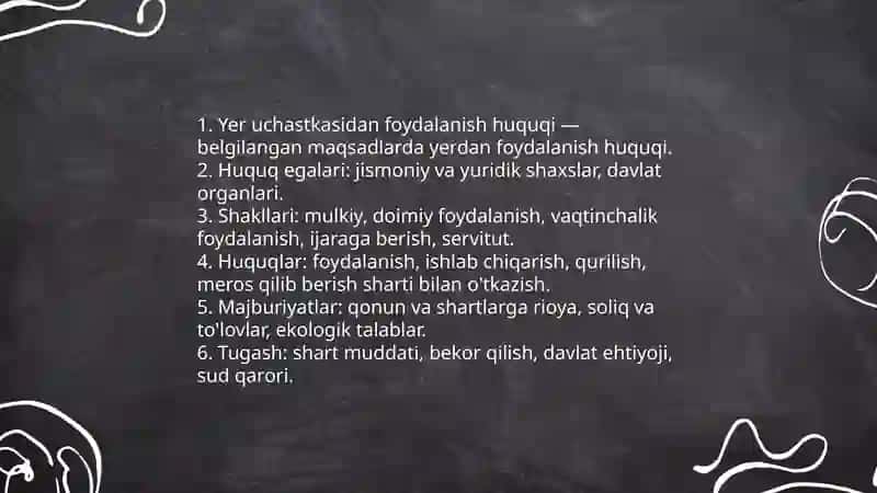 Yer uchastkasi huquqlari va majburiyatlari 4