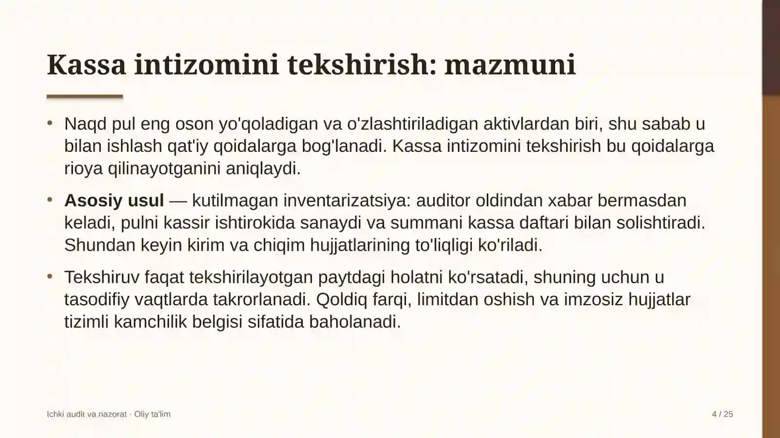 Sayyohlik agentliklarida kassa intizomini tekshirish 4