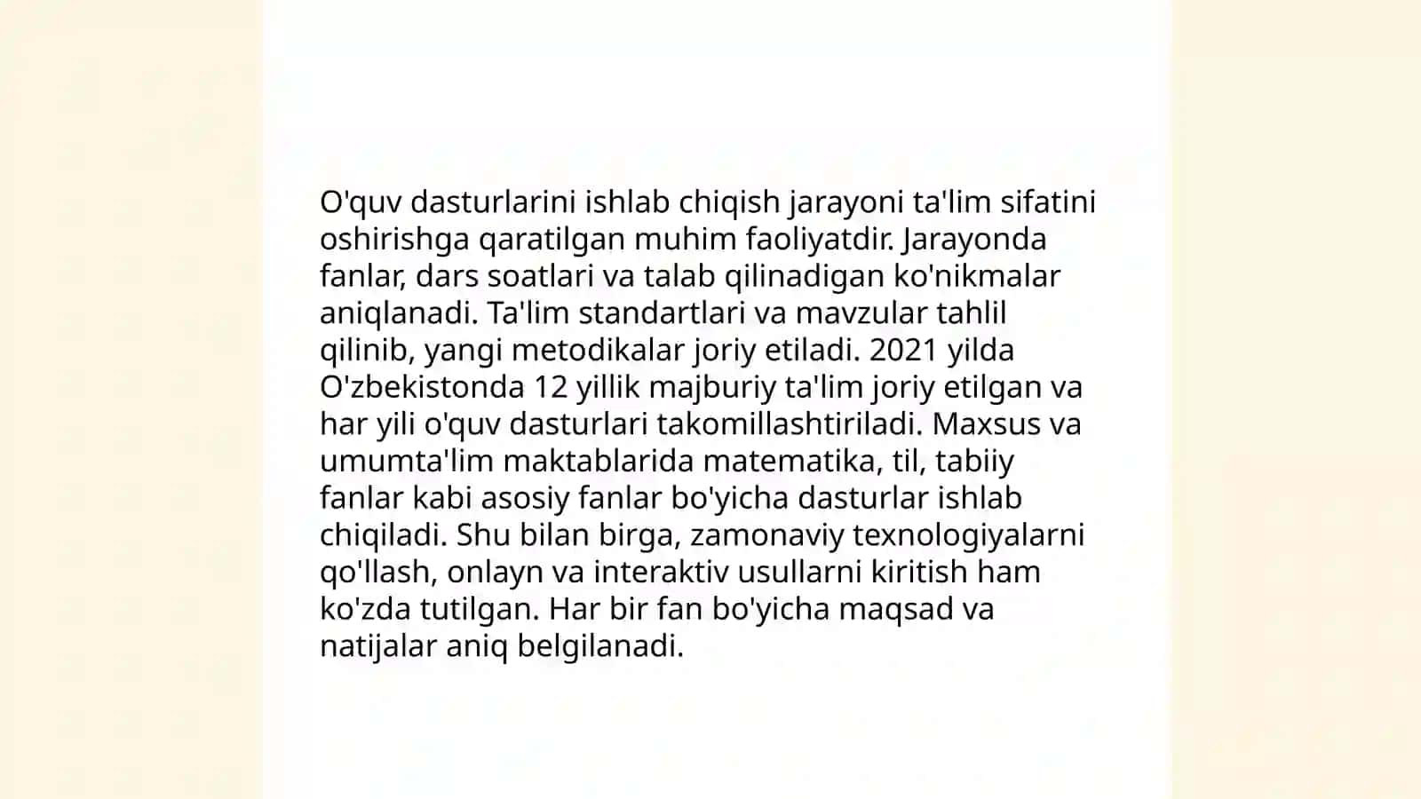 Mutaxassislik fanlarini oʻqitishda taʼlim jarayonini rejalashtirish 4