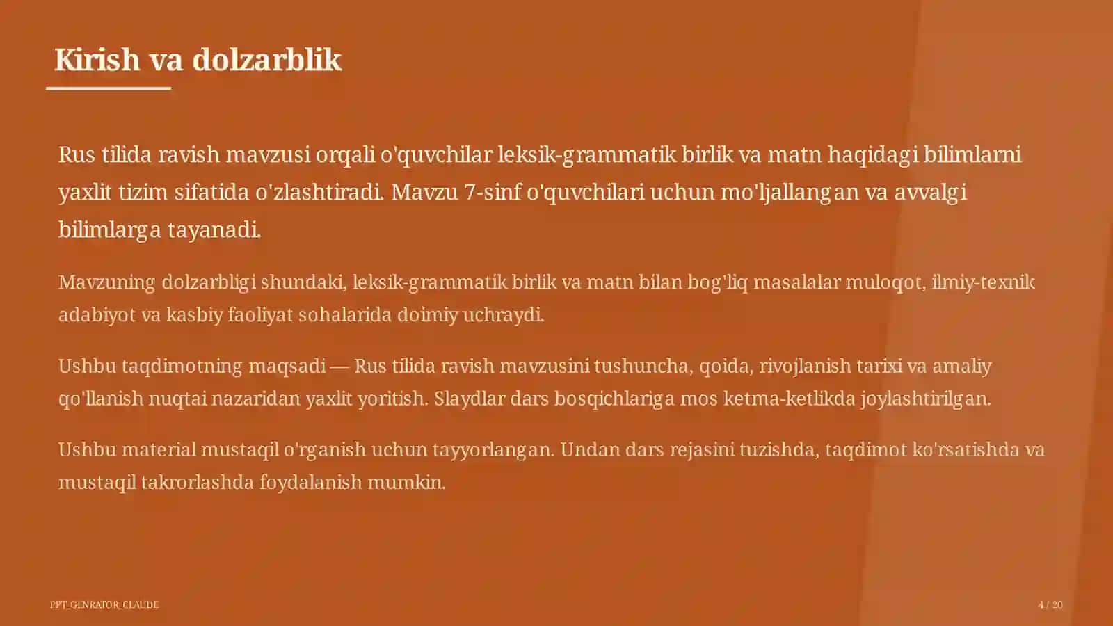 Rus tilida ravish (7-sinf) 4
