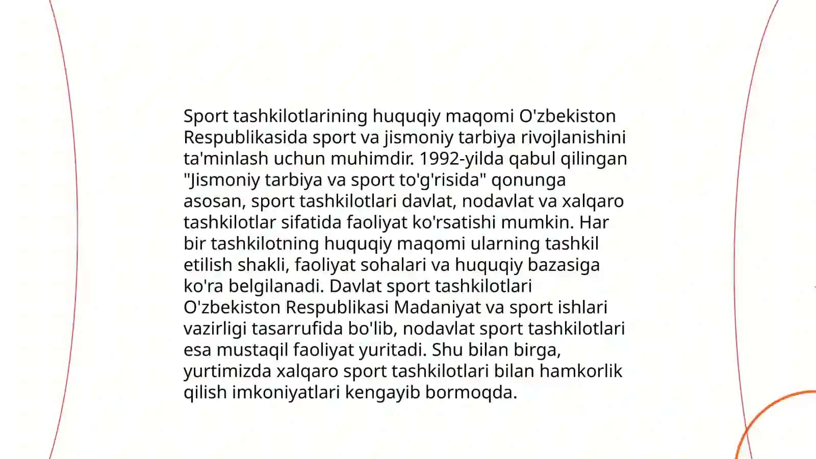 Sport tashkilotlari mohiyati tashkiliy huquqiy shakillari 4