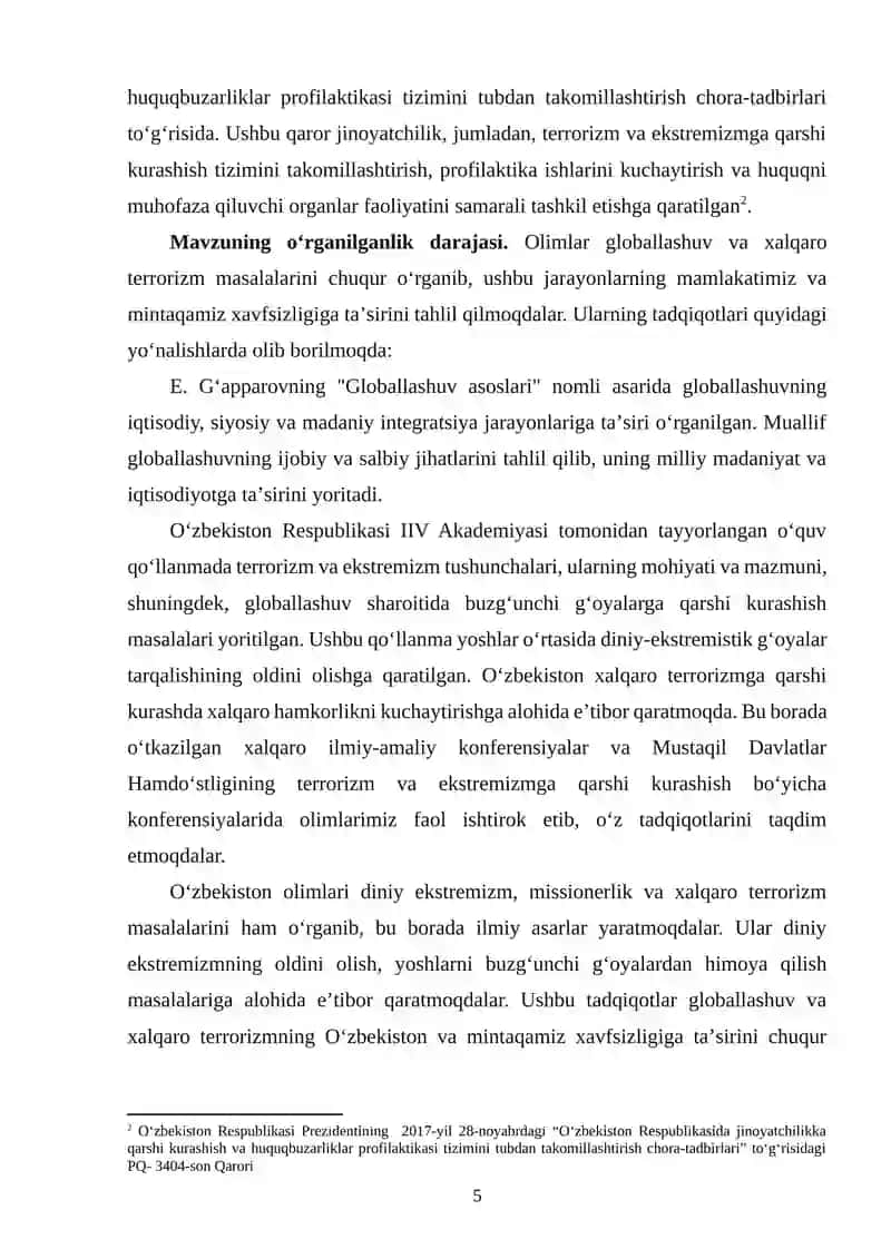 GLOBALLASHUV VA XALQARO TERRORIZM MASALALARI 4