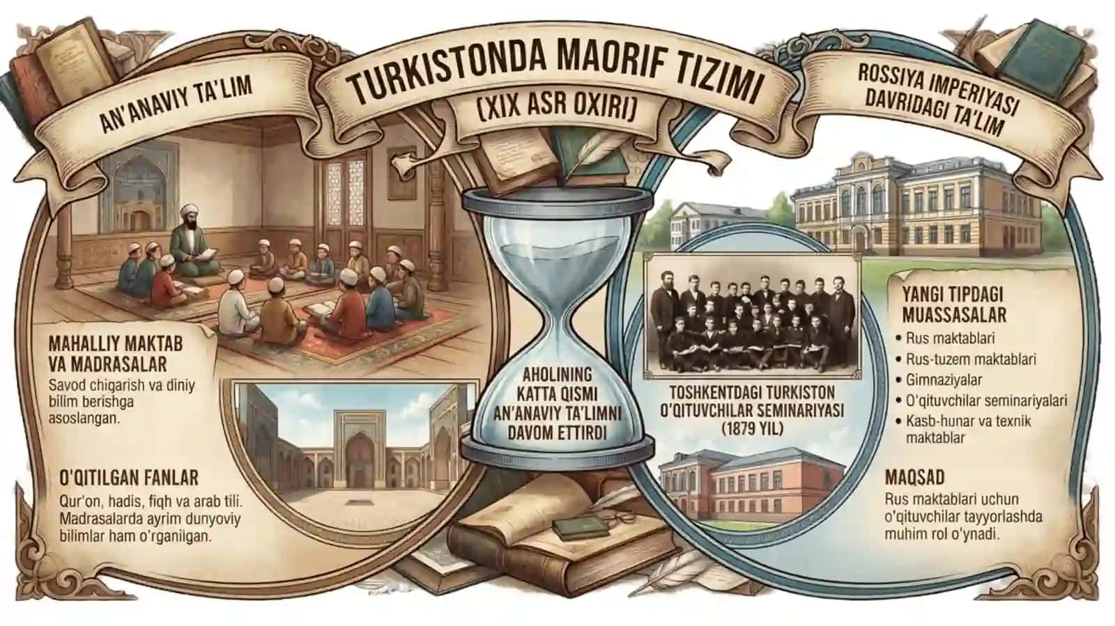 ROSSIYA IMPERIYASI MUSTAMLAKACHILIGI VA SOVET MUSTABID TUZUMI DAVRIDA O'ZBEKISTON MADANIYATI VA SAN'ATI(XIXasrningikkinchiyarmi- XXasrning80-yillari) 4