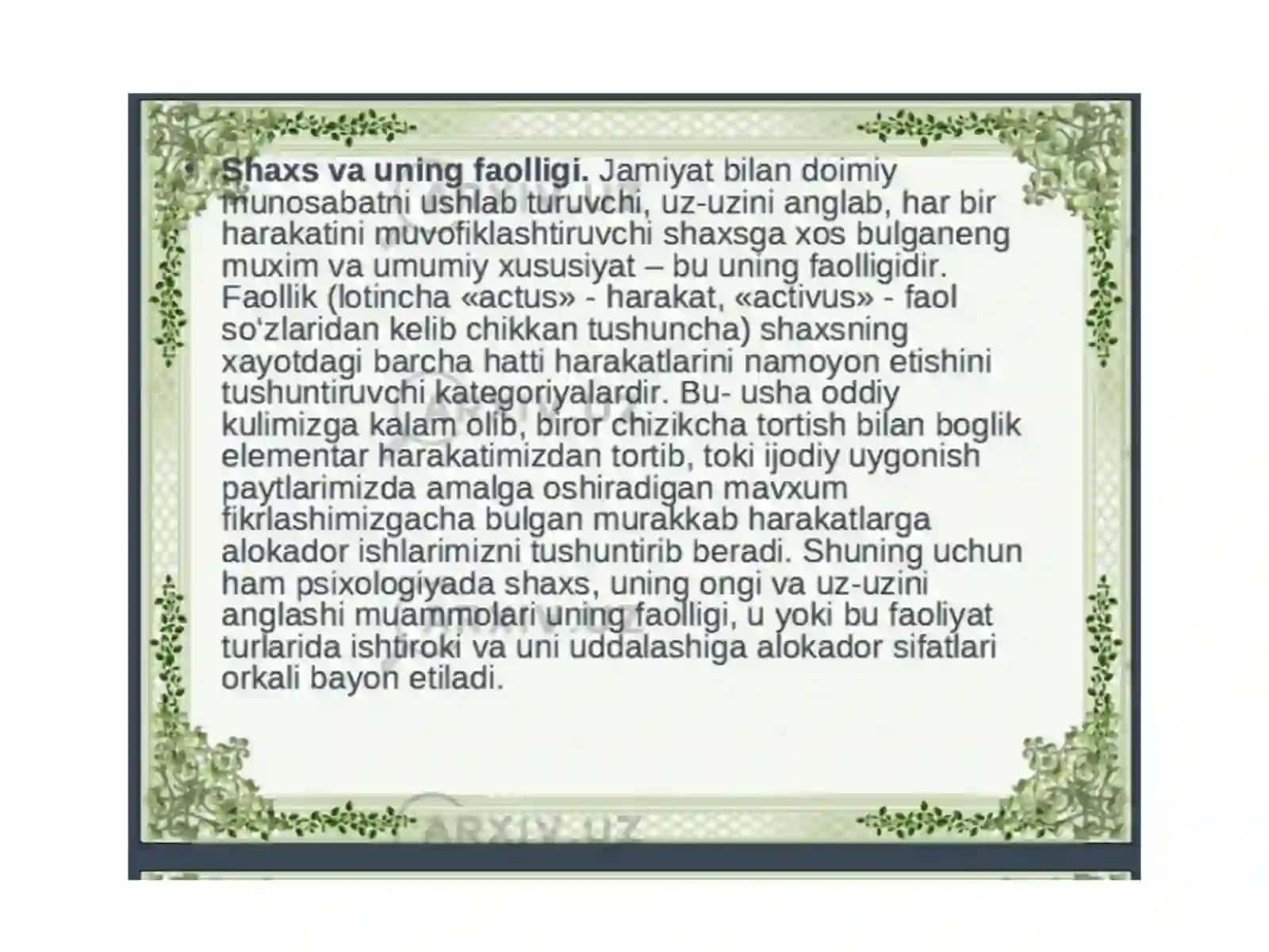 Psixofiziologiyaning harakat faolyati 4