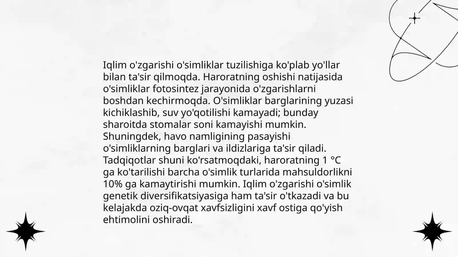Turli muhit sharoitida oʻsgan oʻsimliklarning tuzilishini taqqoslash 4