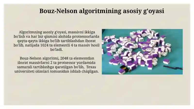 Bouz-Nelson parallel saralash algoritmlari 4
