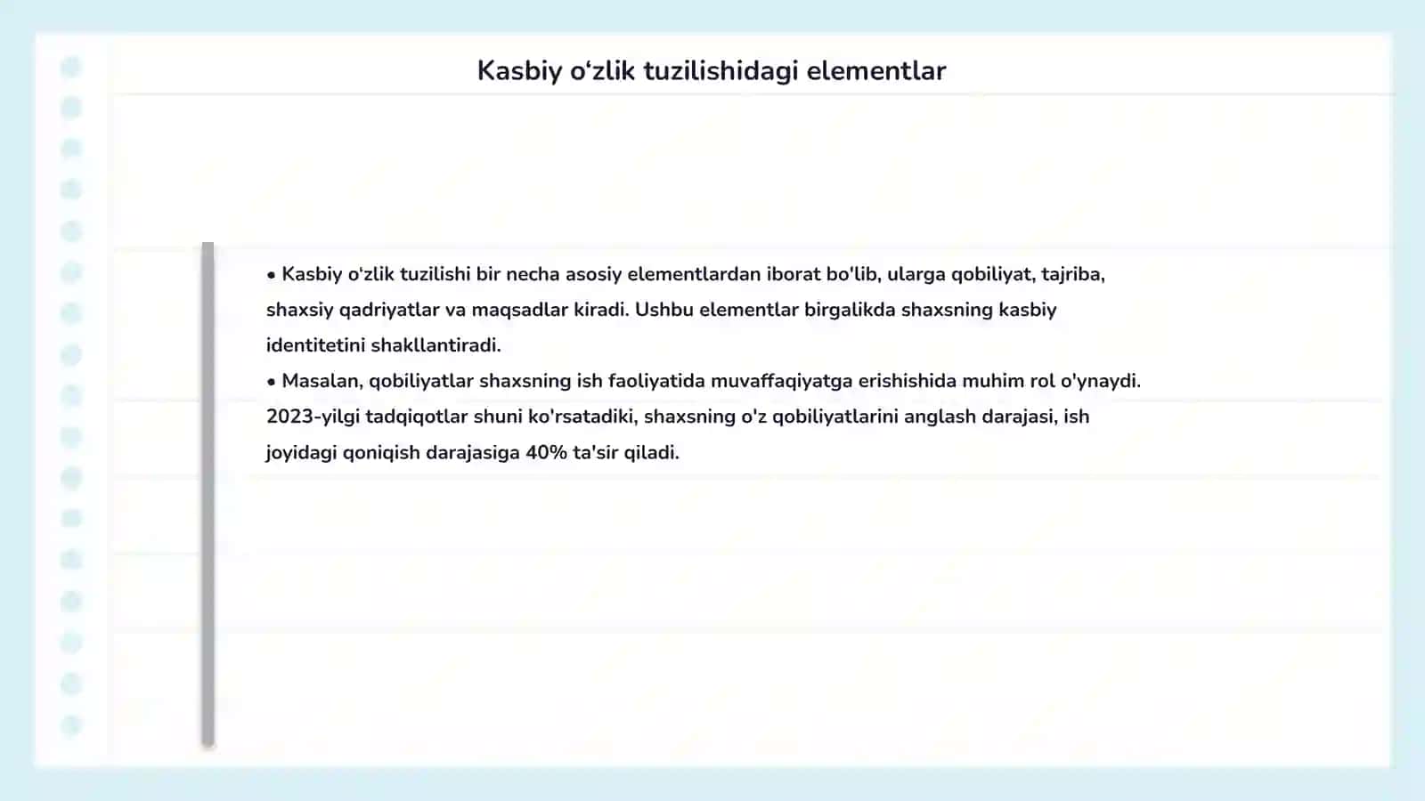 Kasbiy o‘zlikni anglash sohasini korreksiyalash 4