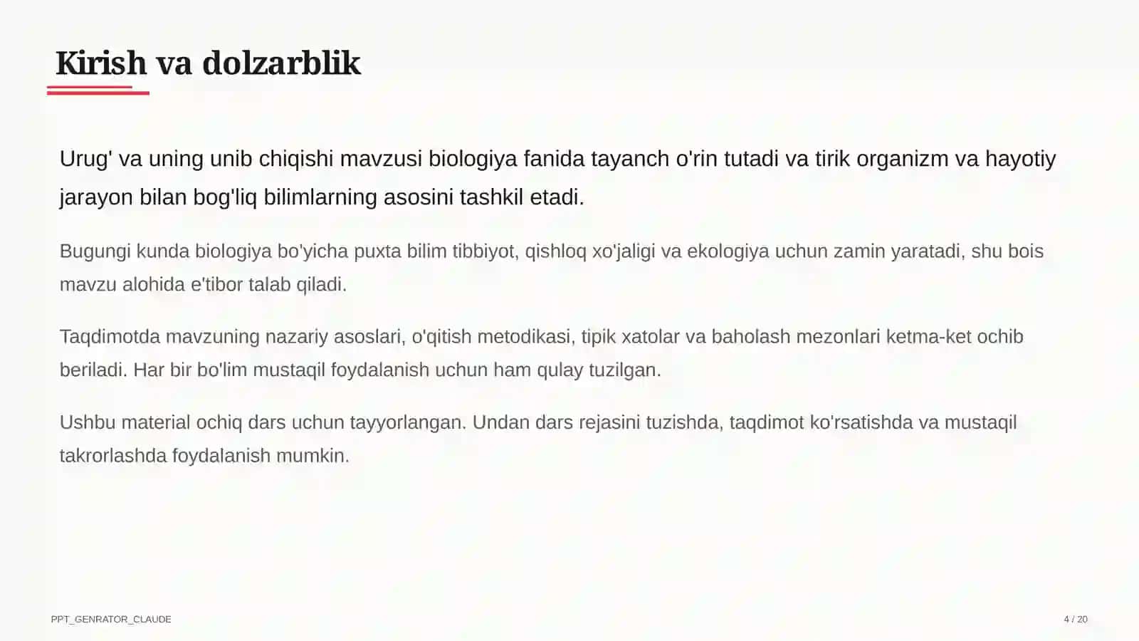 Urug' va uning unib chiqishi (5-sinf) 4