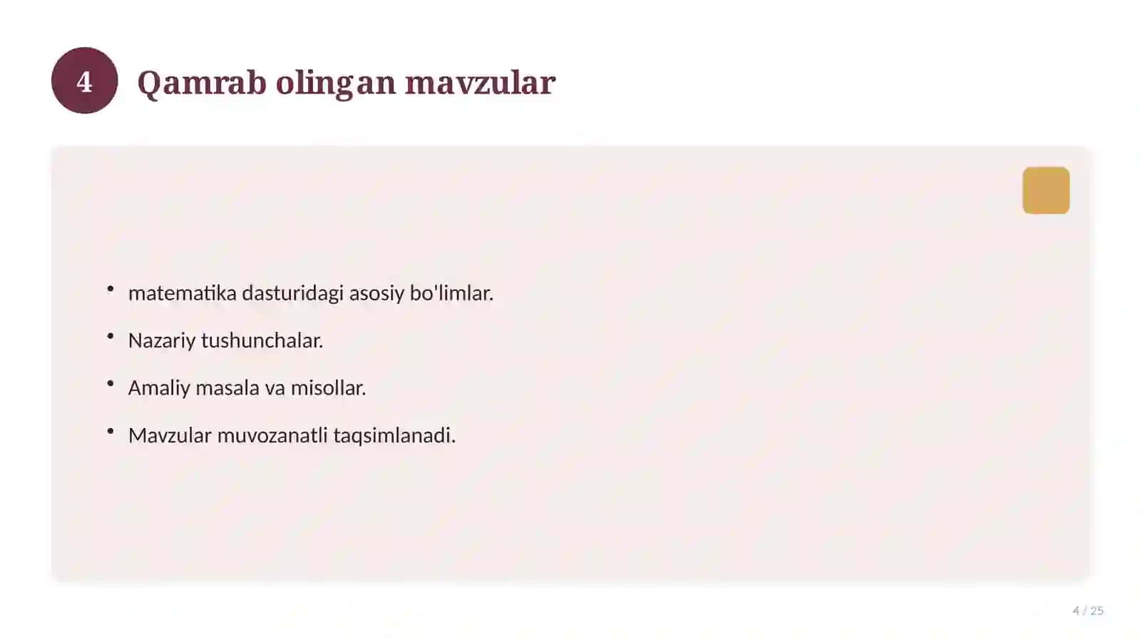 Tarbiya fanidan 4-sinf: mavzulashtirilgan nazorat ishi va tahlil 4