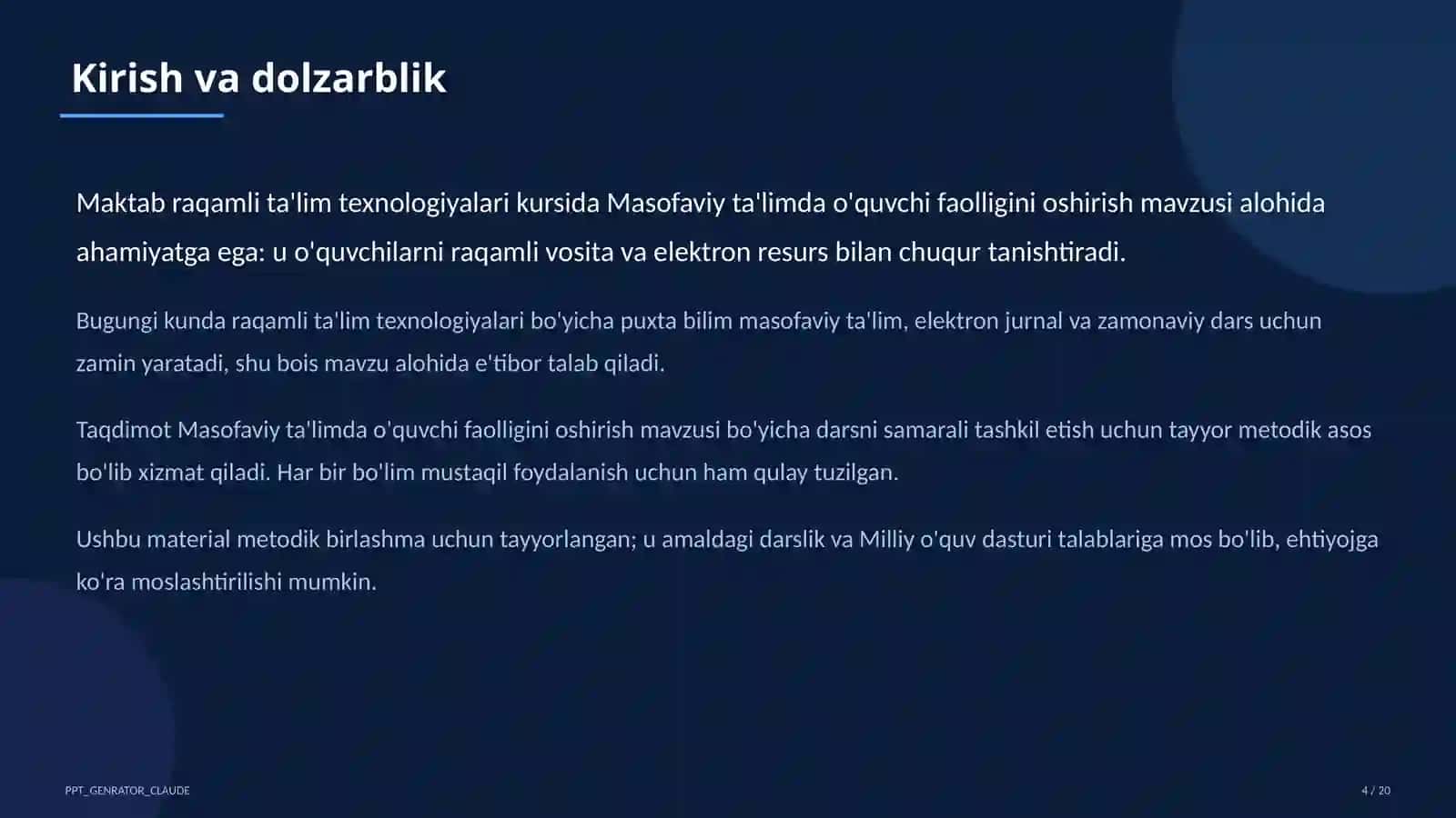 Masofaviy ta'limda o'quvchi faolligini oshirish 4