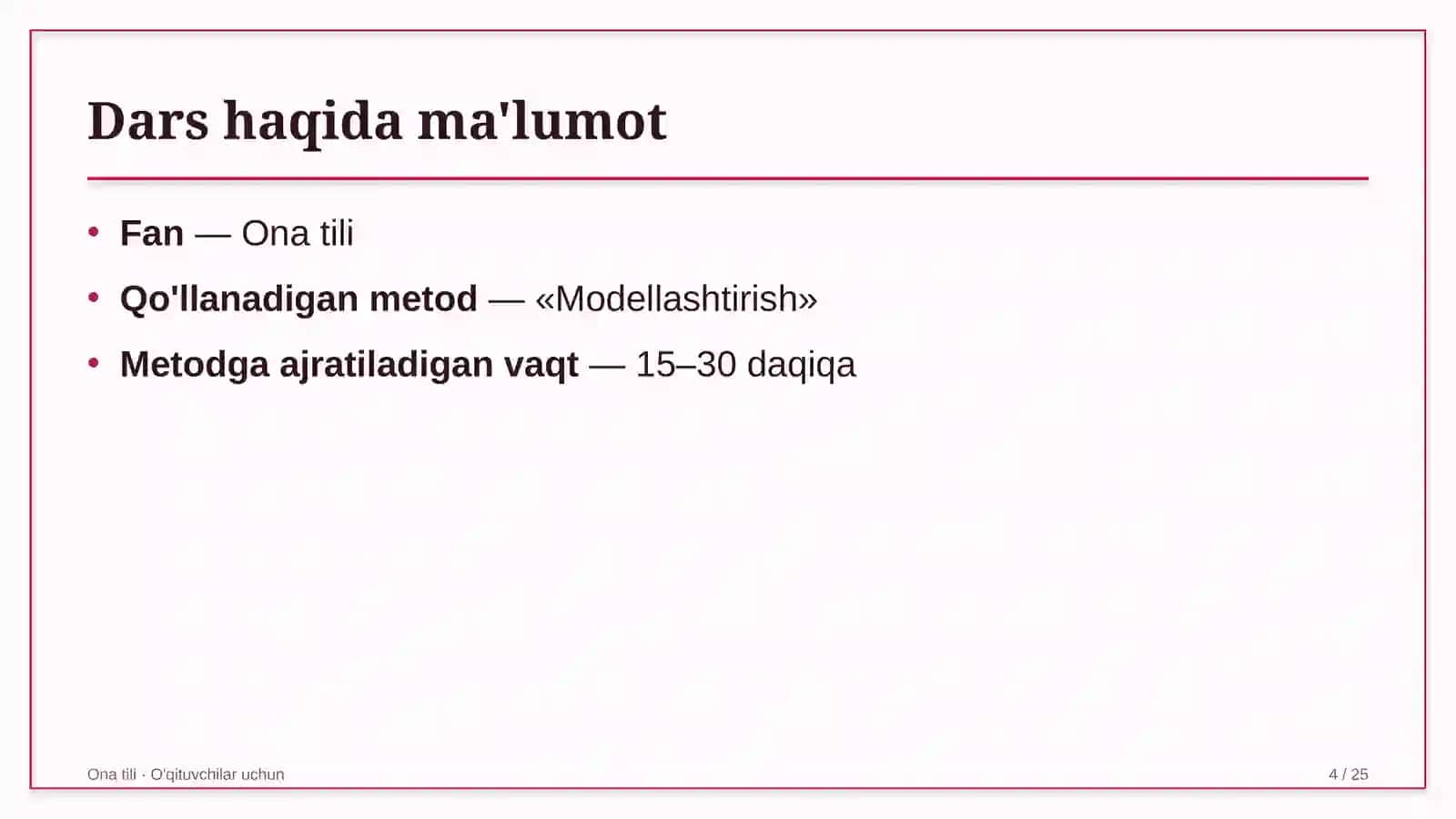 ona tili darslarida modellashtirish metodidan foydalanish 6693 4