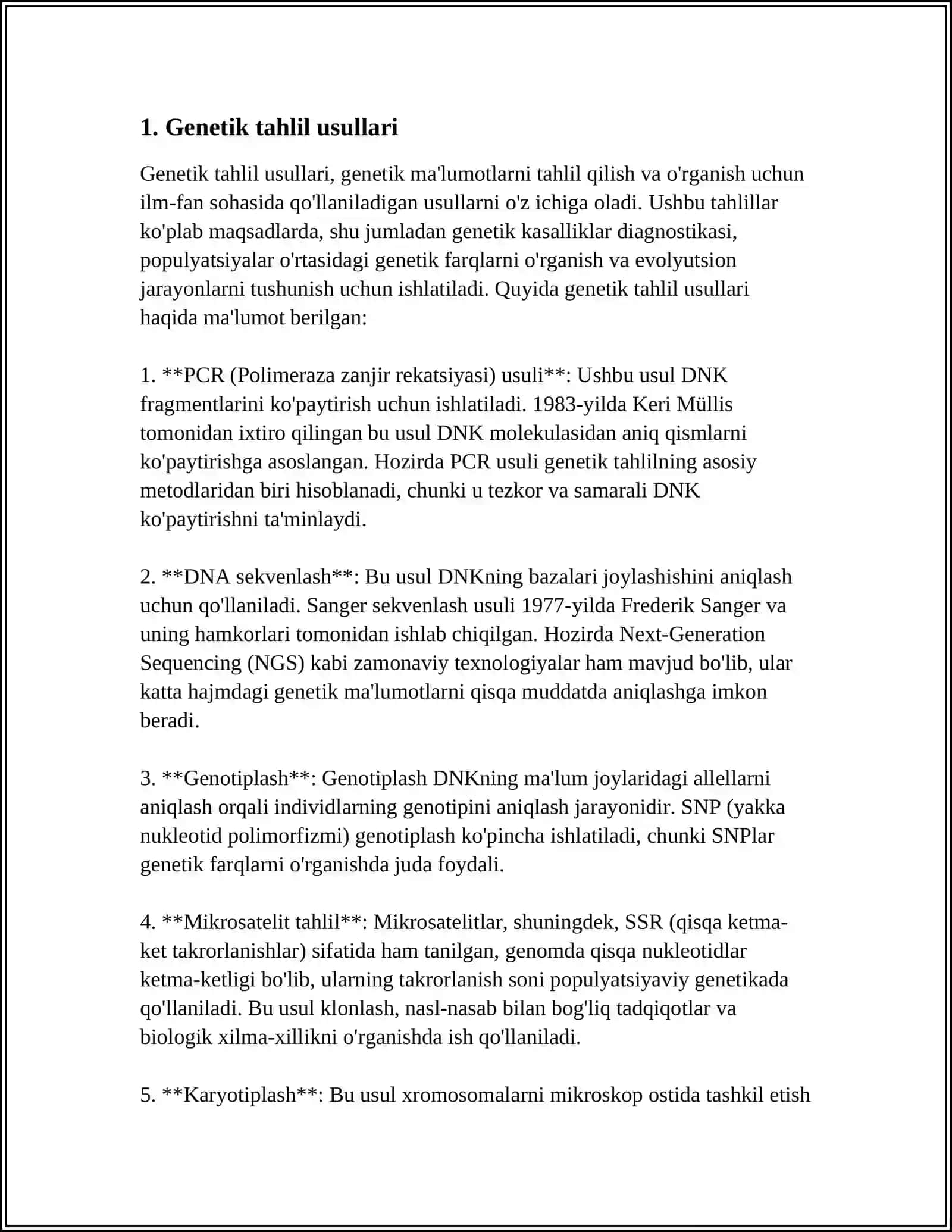 ODAM GENETIKASINING OʻRGANISH USULLARINI TIBBIYOTDAGI AHAMIYATI 4