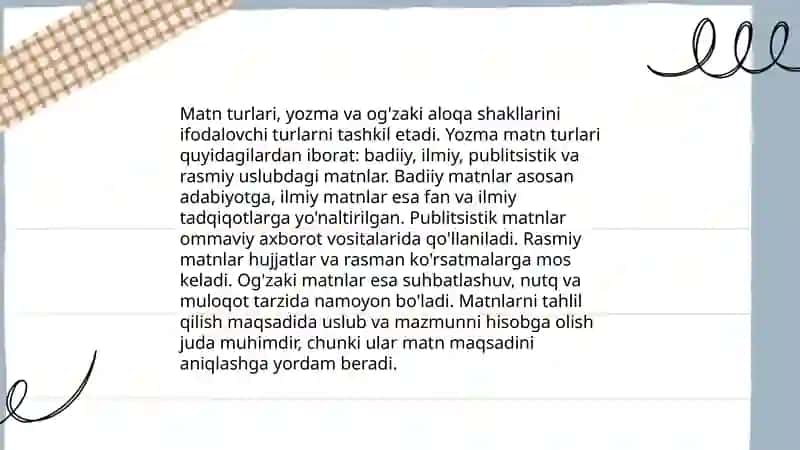 Matn va uning turlari 4