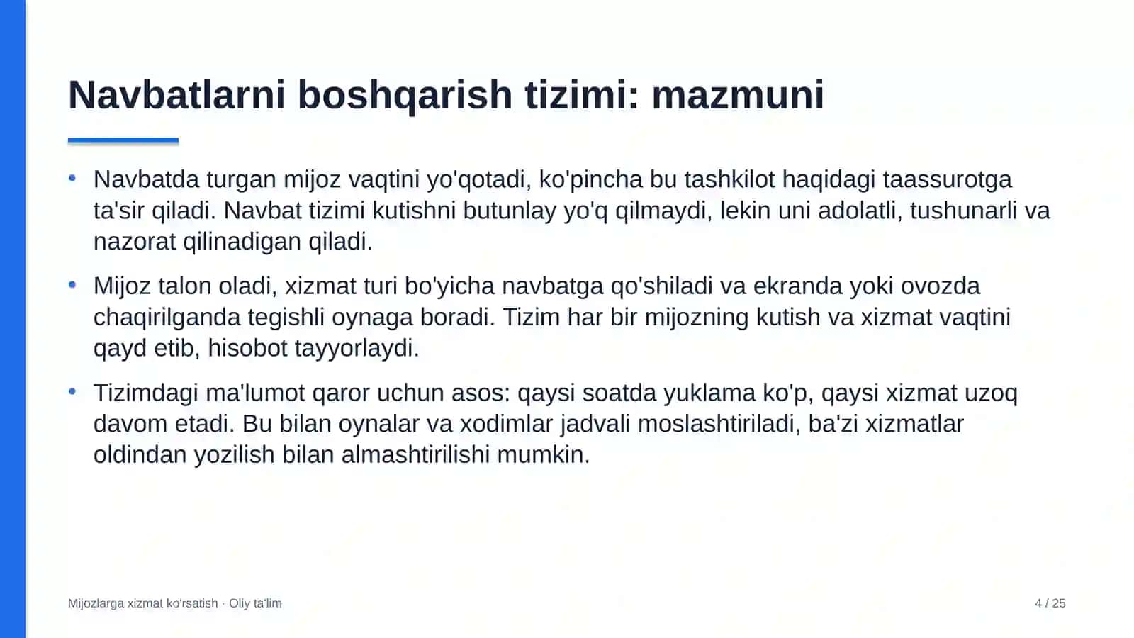 Advokatlik tuzilmalarida navbatlarni boshqarish tizimini joriy etish 4