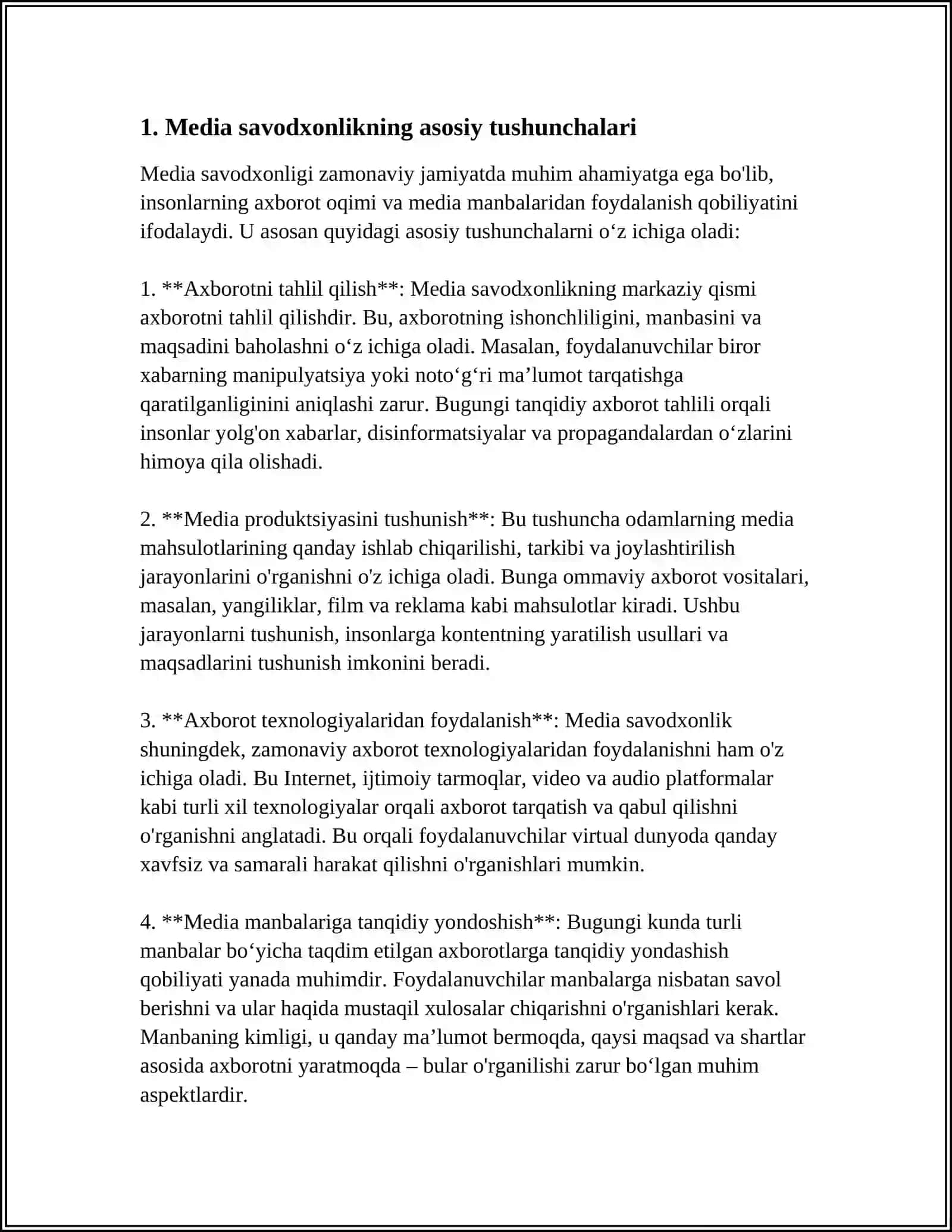 MEDIA SAVODXONLIK TUSHUNCHASI VA UNING AHAMIYATI 4